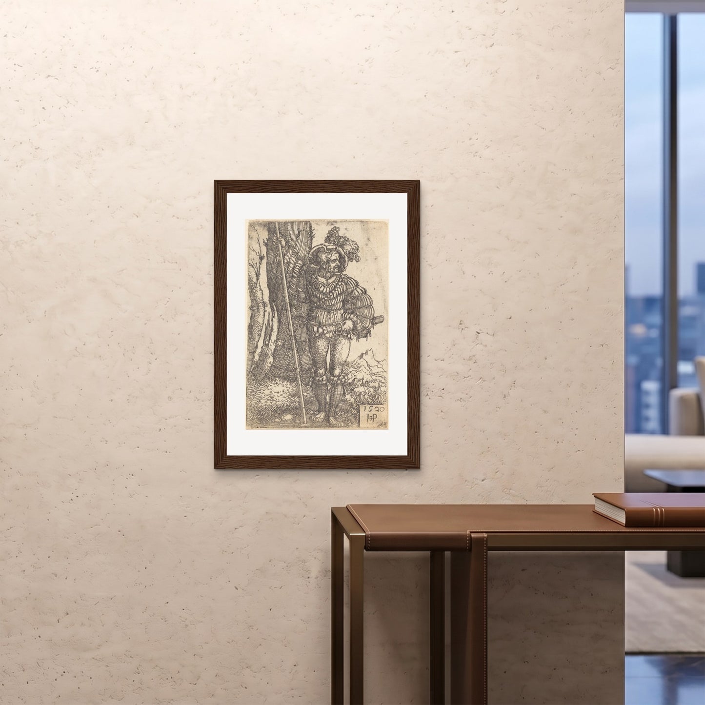 Orlonzo - FRAMED PRINT DARK WOOD A1594x841cm ROOM