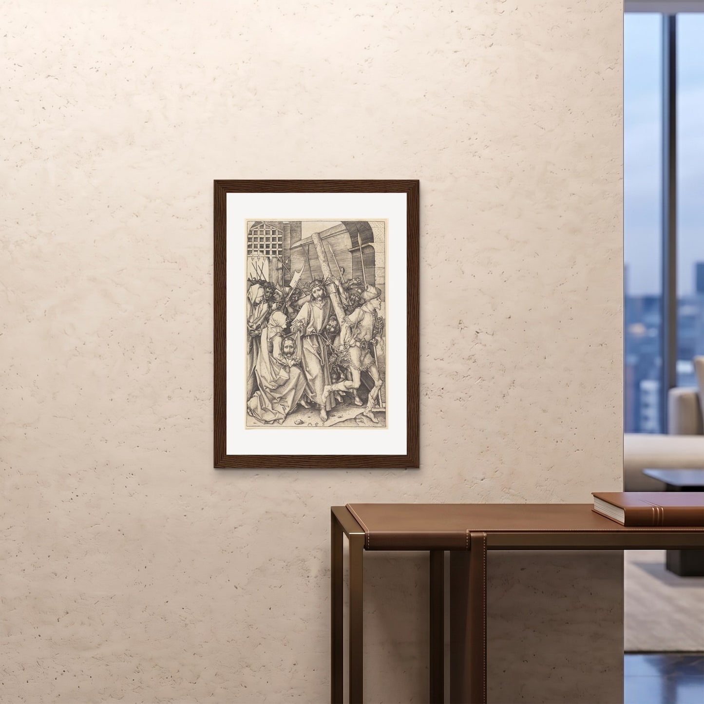 Orlonzo - FRAMED PRINT DARK WOOD A1594x841cm ROOM