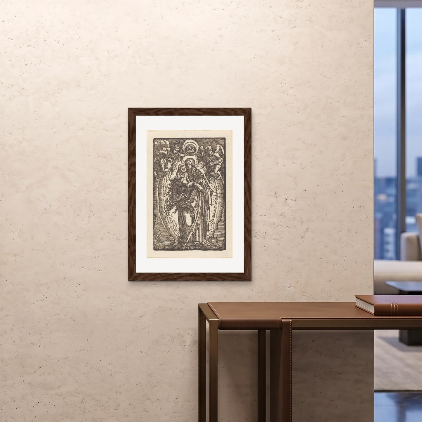 Orlonzo - FRAMED PRINT DARK WOOD A1594x841cm ROOM