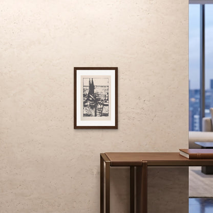 Orlonzo - FRAMED PRINT DARK WOOD A242x594cm ROOM