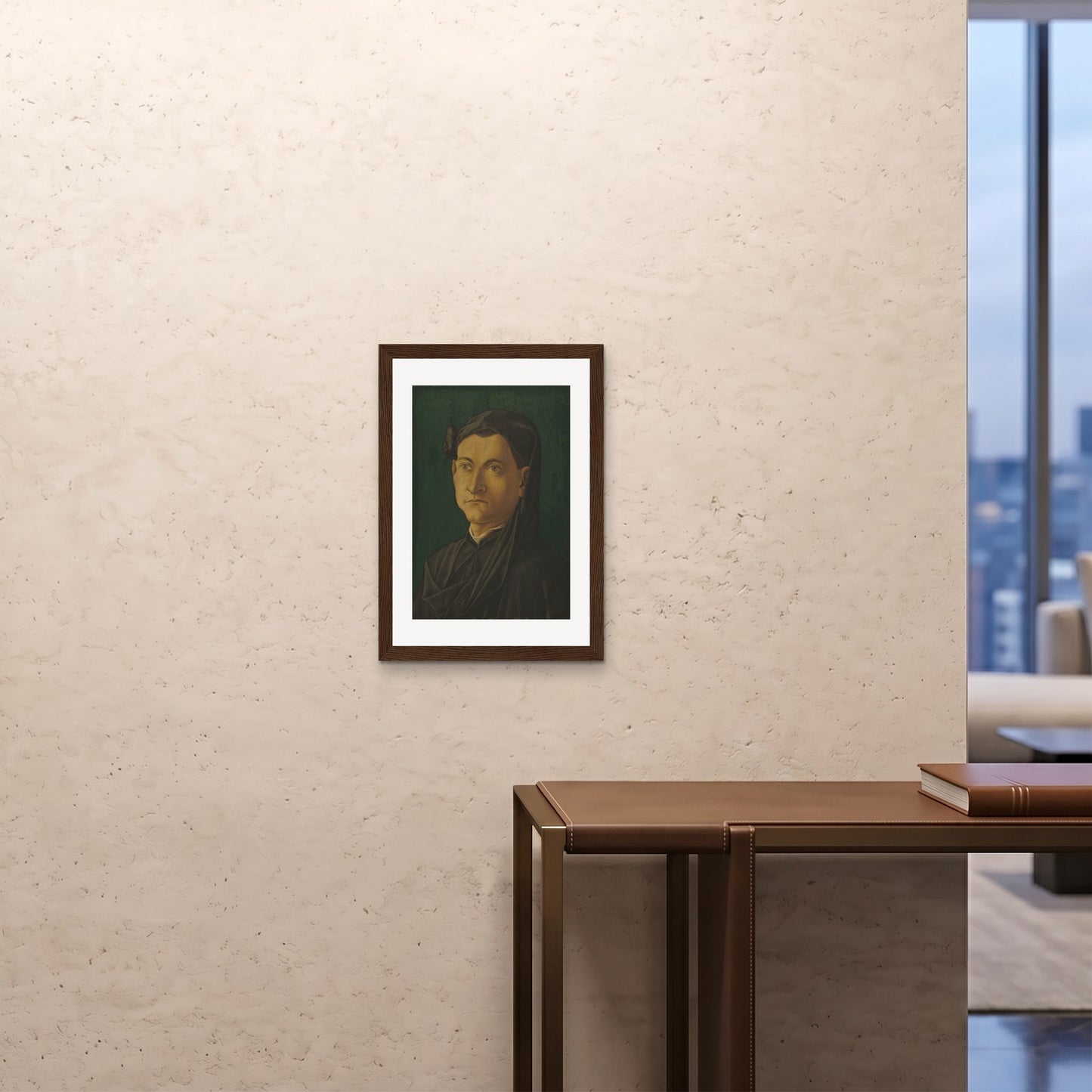 Orlonzo - FRAMED PRINT DARK WOOD A242x594cm ROOM