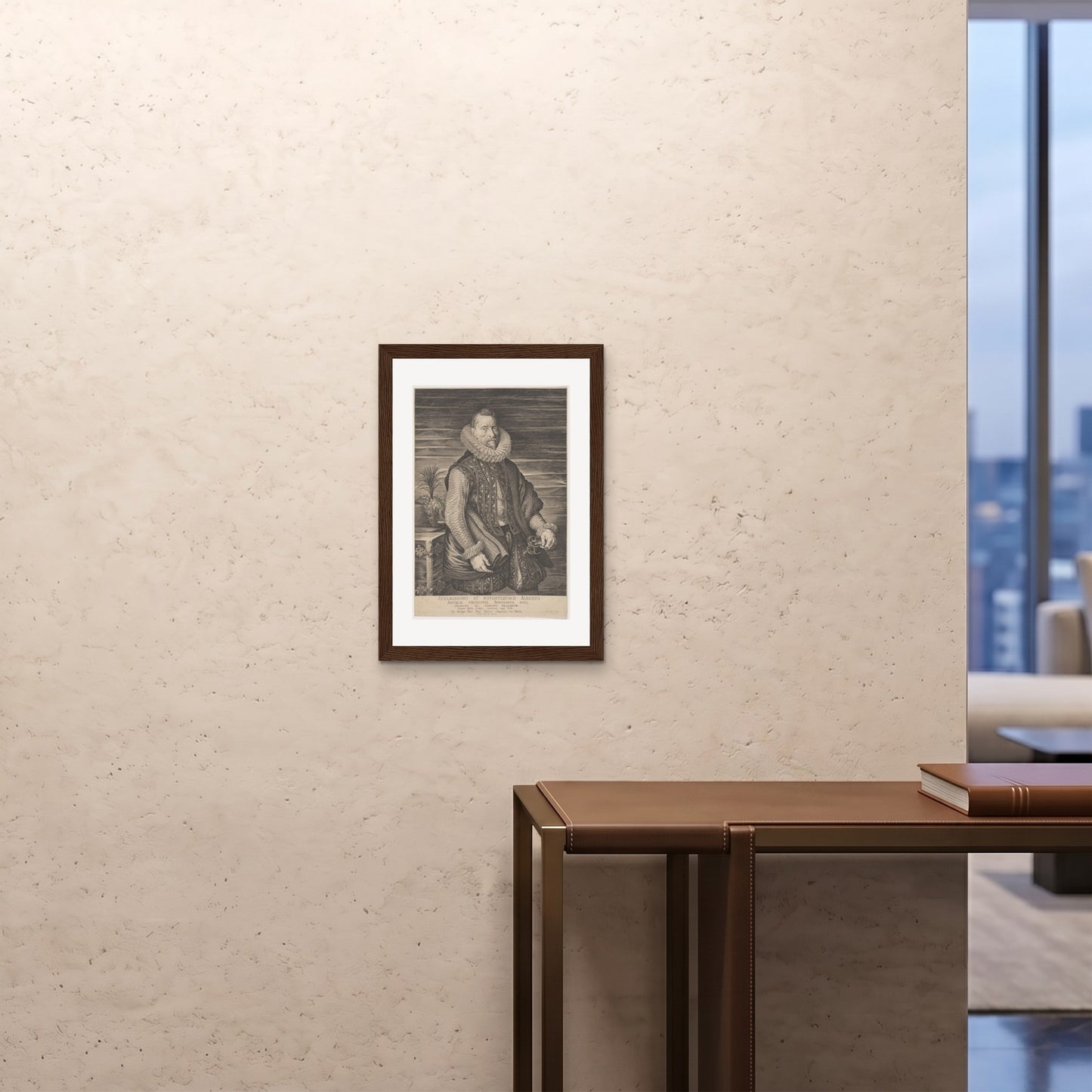 Orlonzo - FRAMED PRINT DARK WOOD A242x594cm ROOM