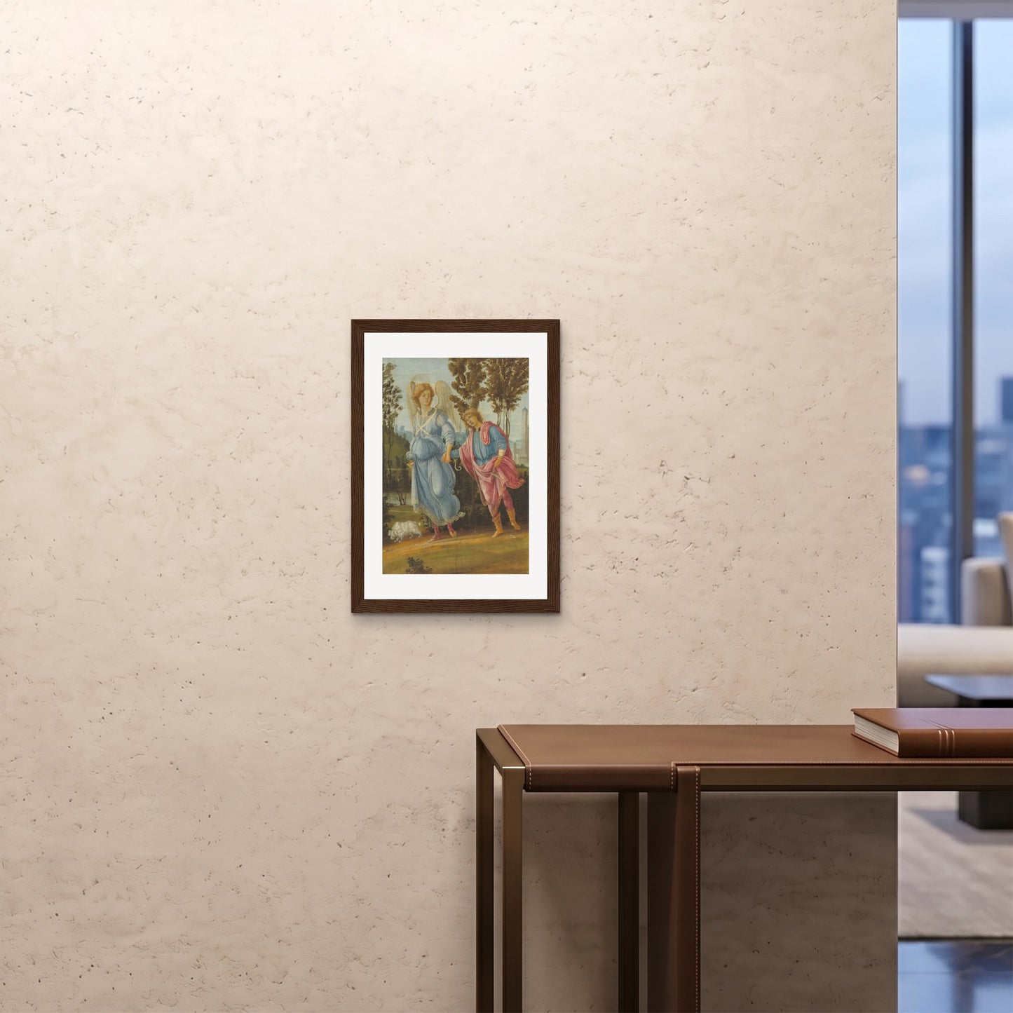 Orlonzo - FRAMED PRINT DARK WOOD A242x594cm ROOM