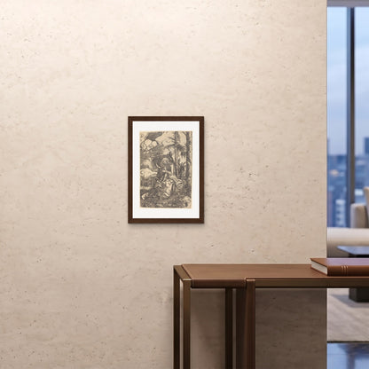 Orlonzo - FRAMED PRINT DARK WOOD A242x594cm ROOM