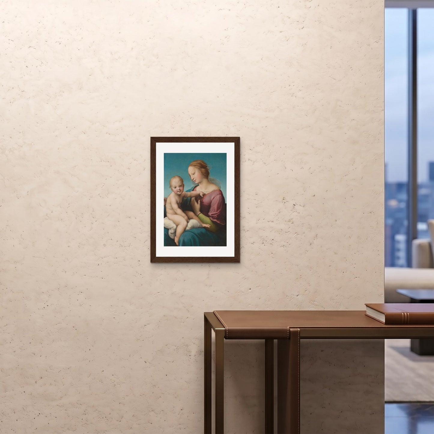 Orlonzo - FRAMED PRINT DARK WOOD A242x594cm ROOM