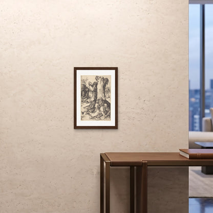 Orlonzo - FRAMED PRINT DARK WOOD A242x594cm ROOM