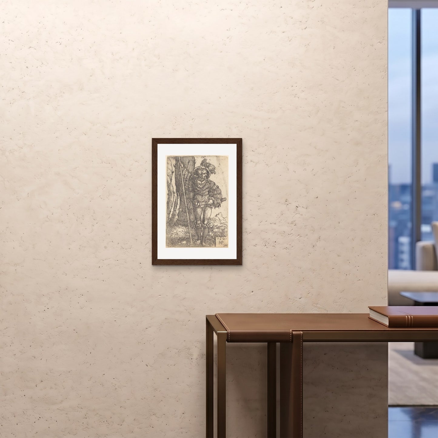 Orlonzo - FRAMED PRINT DARK WOOD A242x594cm ROOM