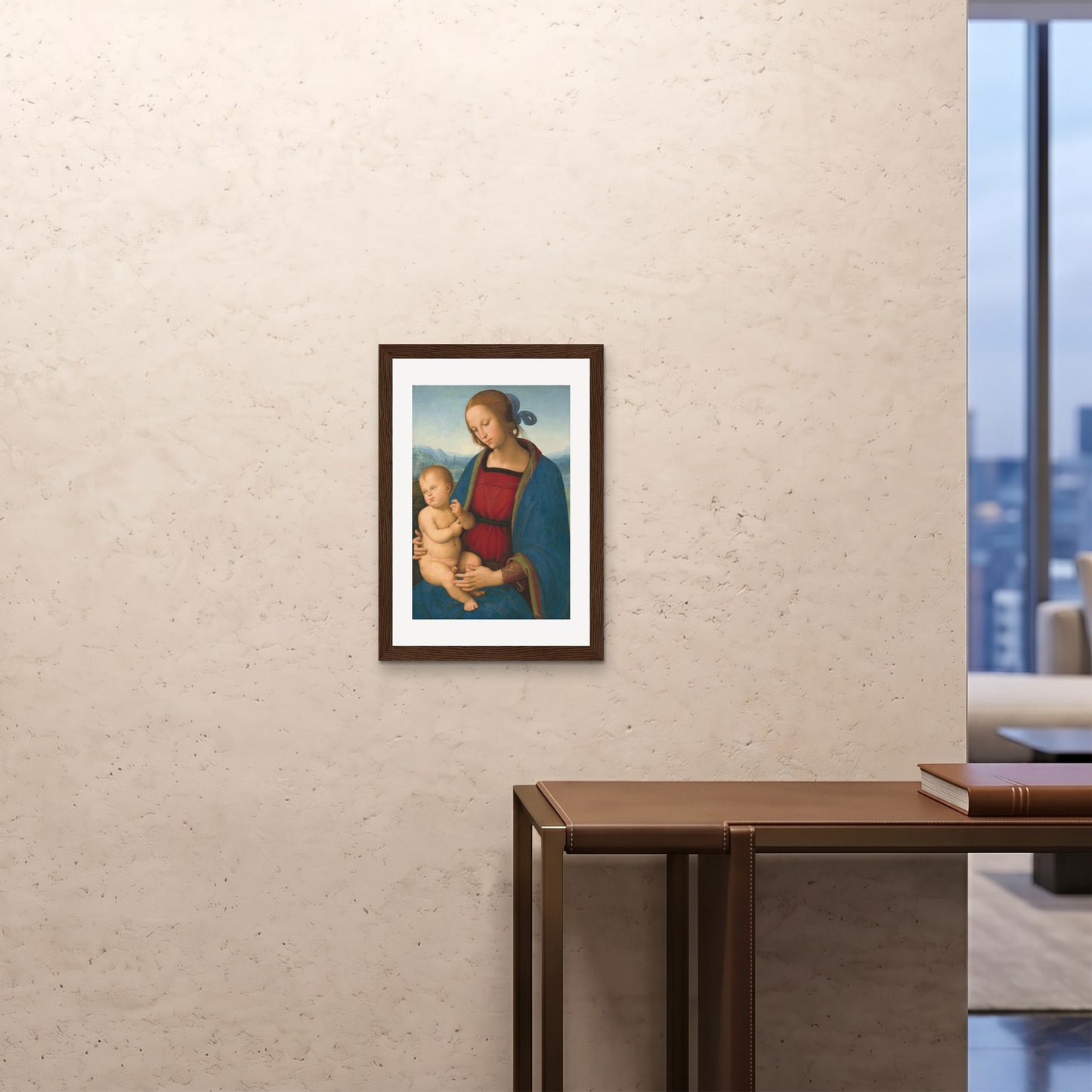 Orlonzo - FRAMED PRINT DARK WOOD A242x594cm ROOM