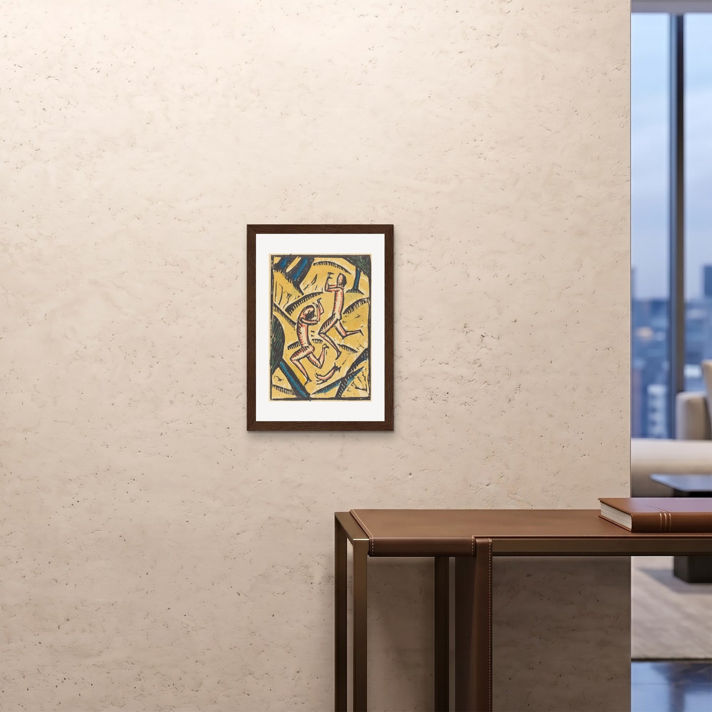 Orlonzo - FRAMED PRINT DARK WOOD A242x594cm ROOM