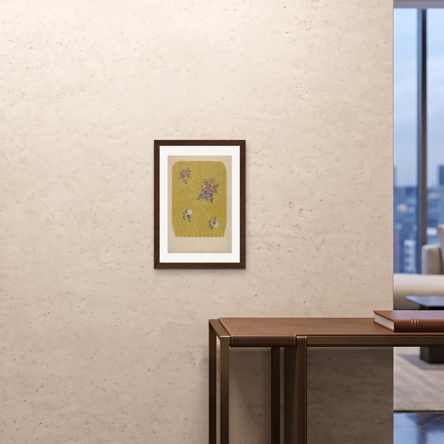 Orlonzo - FRAMED PRINT DARK WOOD A242x594cm ROOM