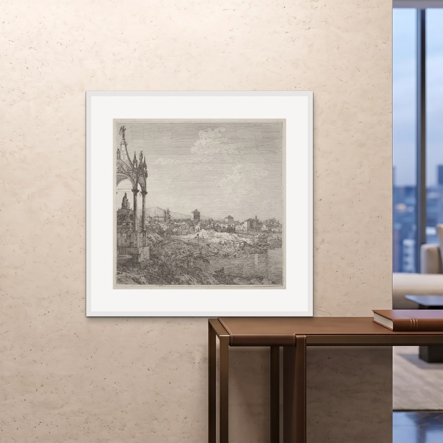 Orlonzo - FRAMED PRINT WHITE 100100cm4040 ROOM