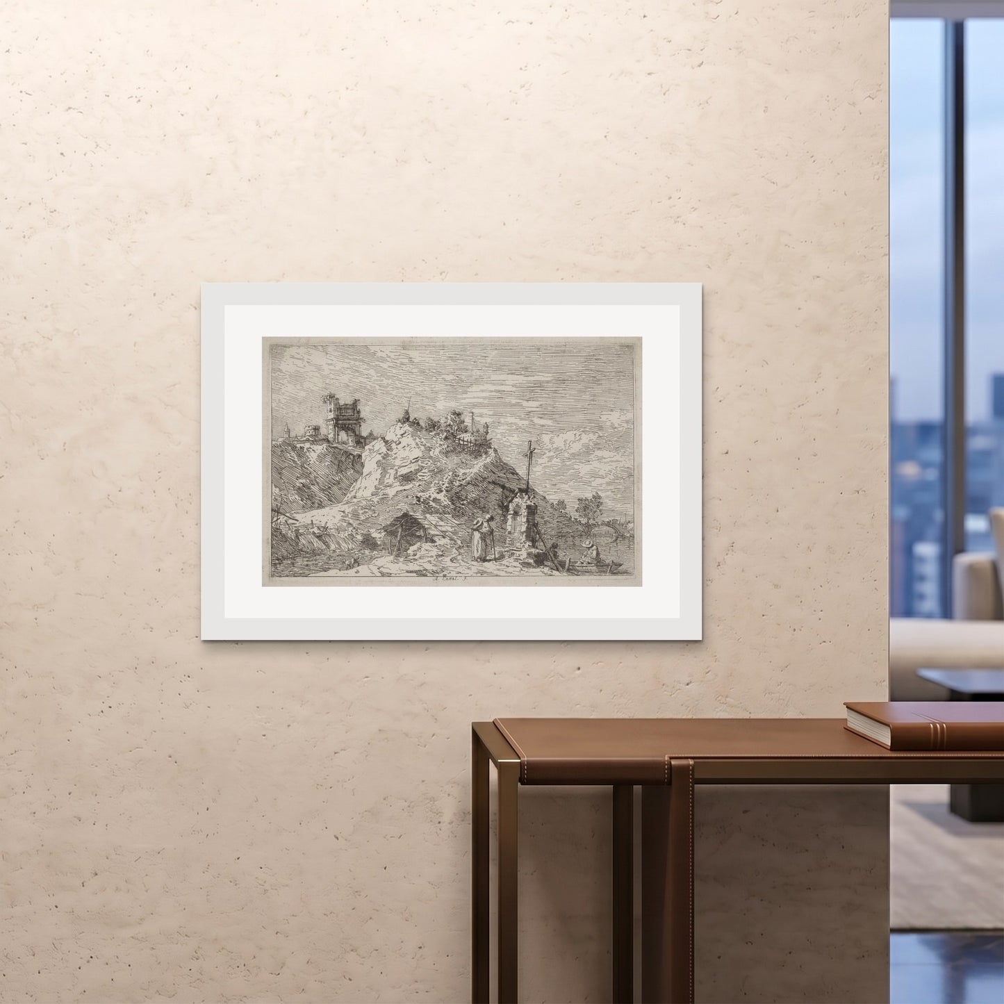 Orlonzo - FRAMED PRINT WHITE 10070cm4028 ROOM