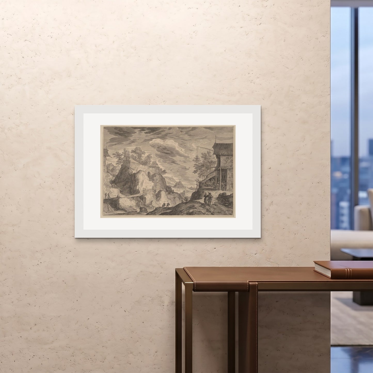 Orlonzo - FRAMED PRINT WHITE 10070cm4028 ROOM