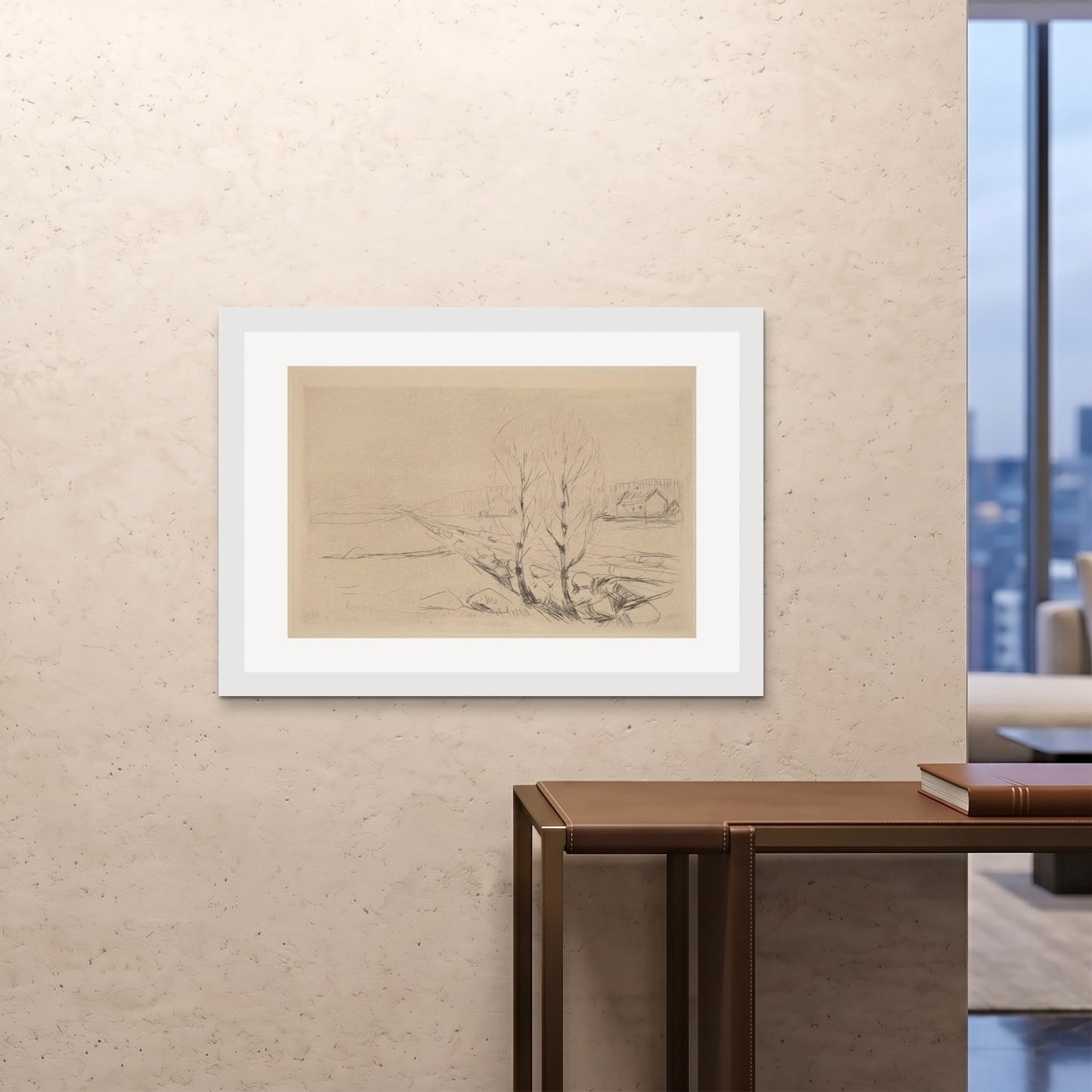 Orlonzo - FRAMED PRINT WHITE 10070cm4028 ROOM