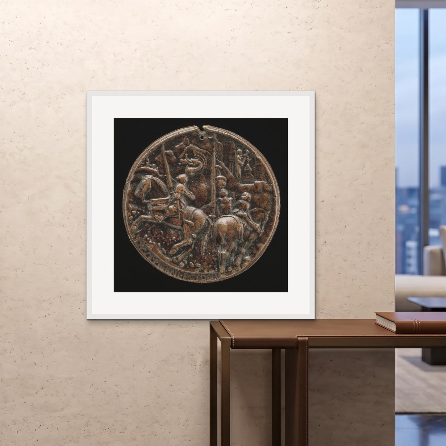 Orlonzo - FRAMED PRINT WHITE 100x100cm40x40 ROOM