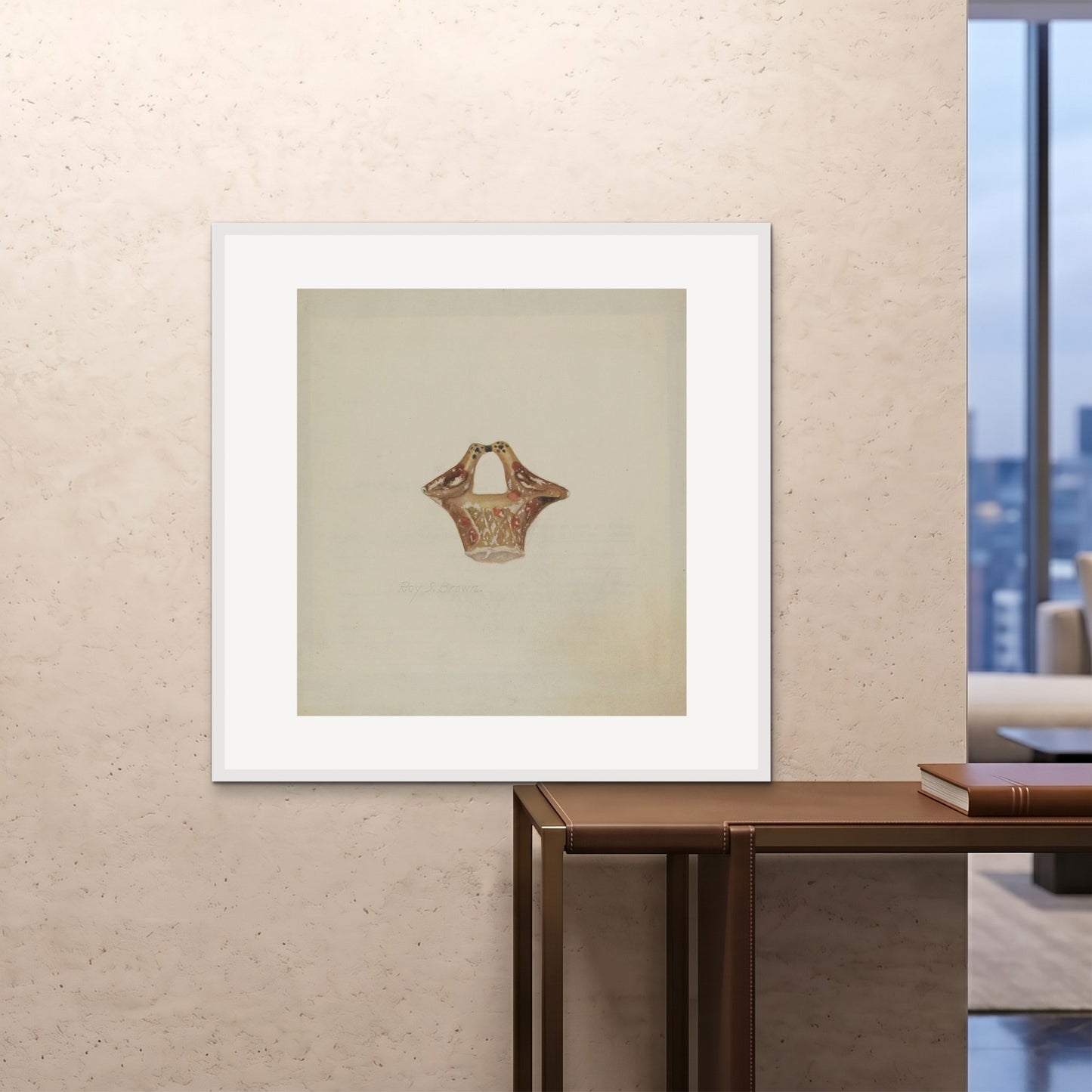 Orlonzo - FRAMED PRINT WHITE 100x100cm40x40 ROOM