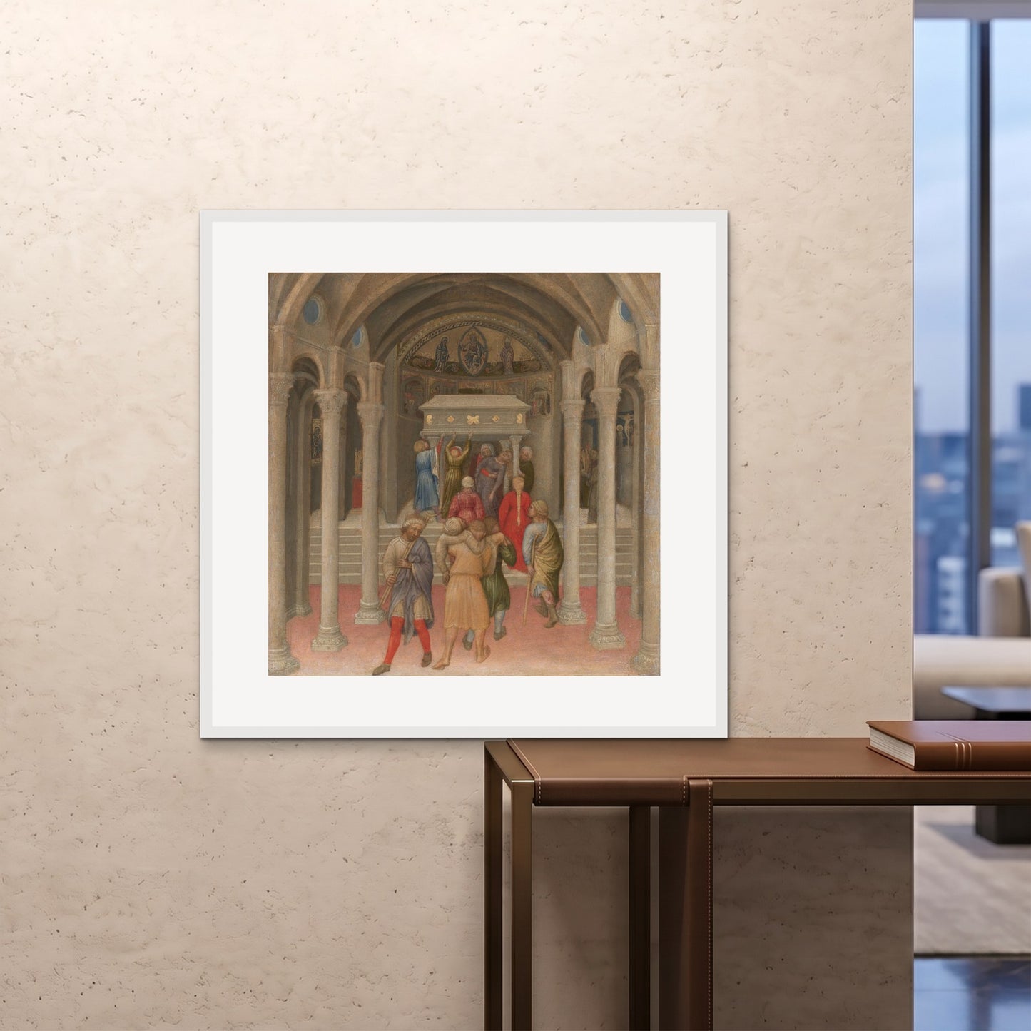 Orlonzo - FRAMED PRINT WHITE 100x100cm40x40 ROOM