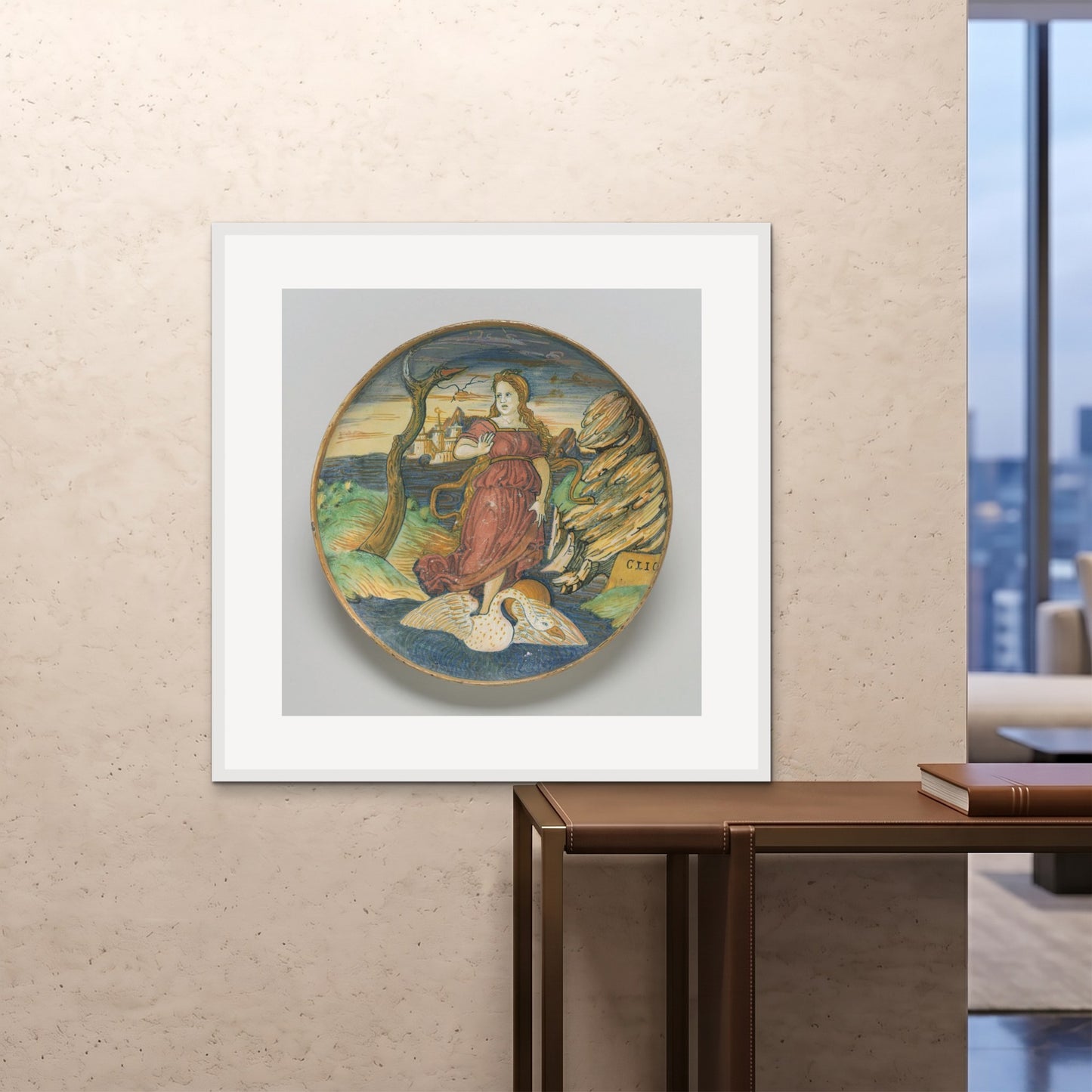 Orlonzo - FRAMED PRINT WHITE 100x100cm40x40 ROOM