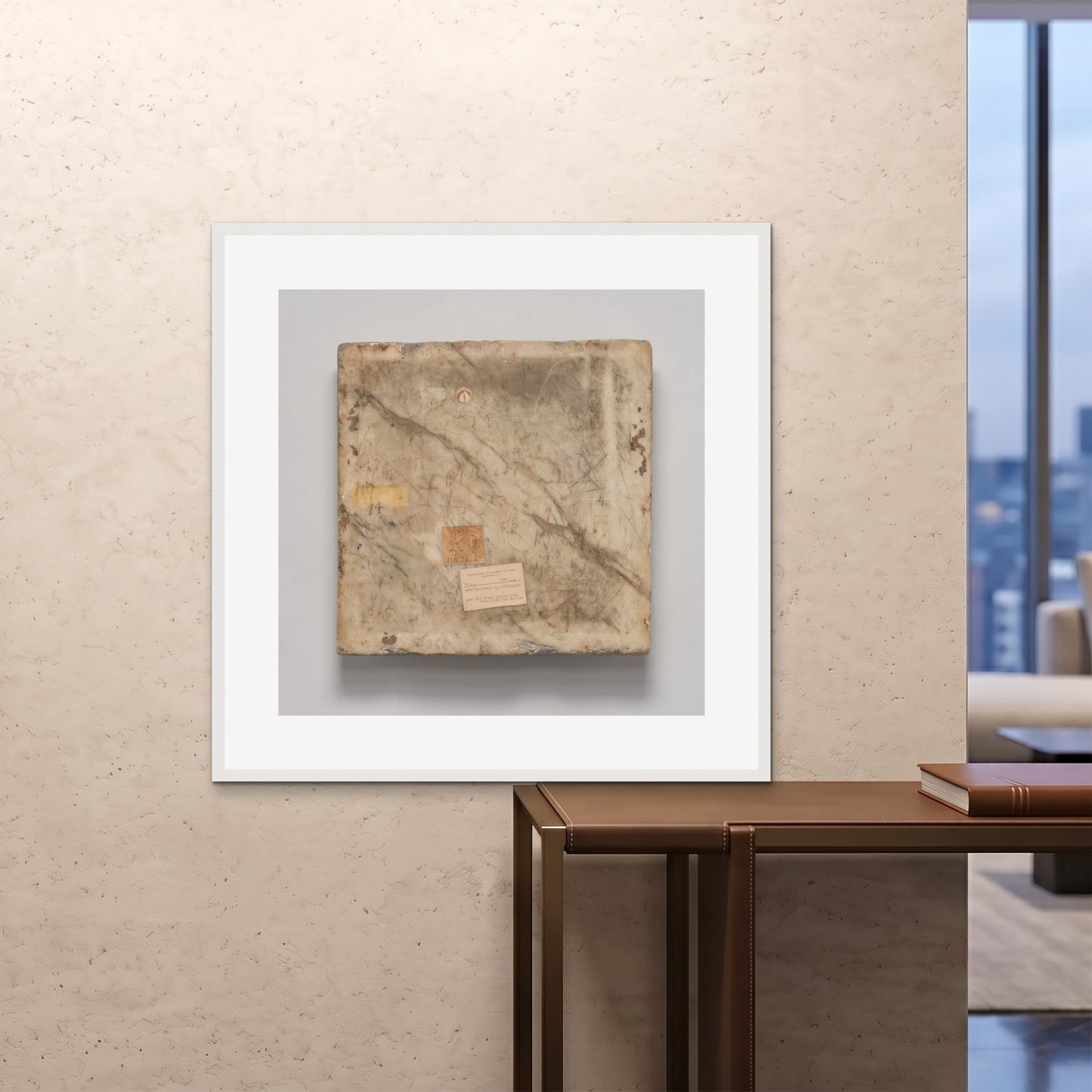Orlonzo - FRAMED PRINT WHITE 100x100cm40x40 ROOM