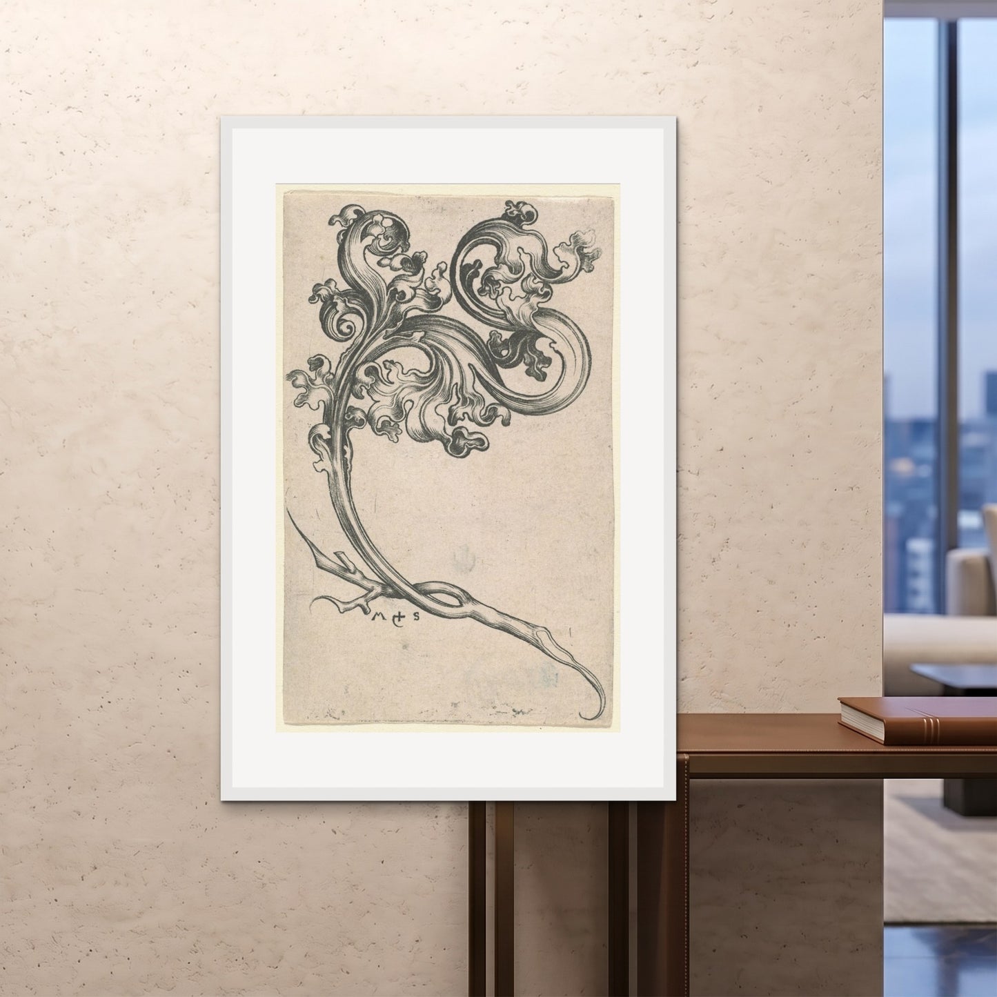Orlonzo - FRAMED PRINT WHITE 100x150cm40x60 ROOM