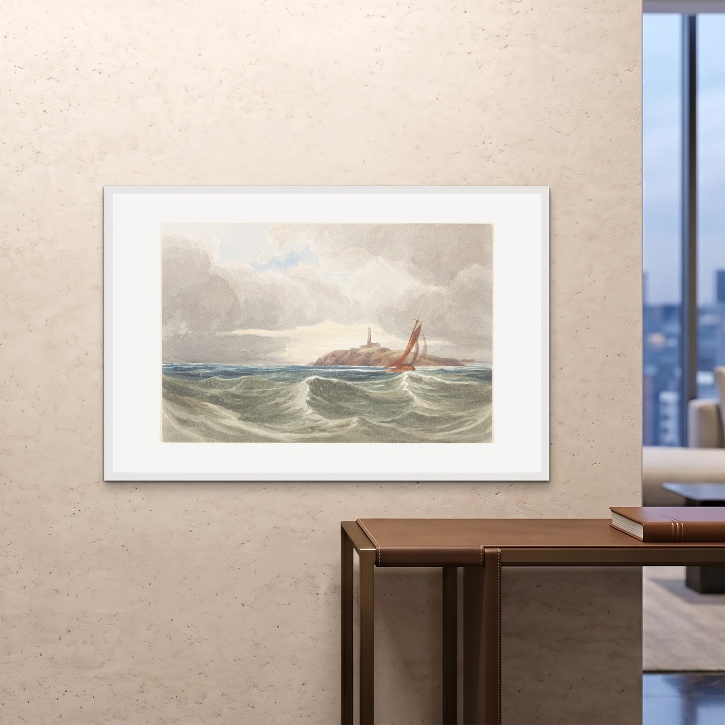 Orlonzo - FRAMED PRINT WHITE 12080cm4832 ROOM