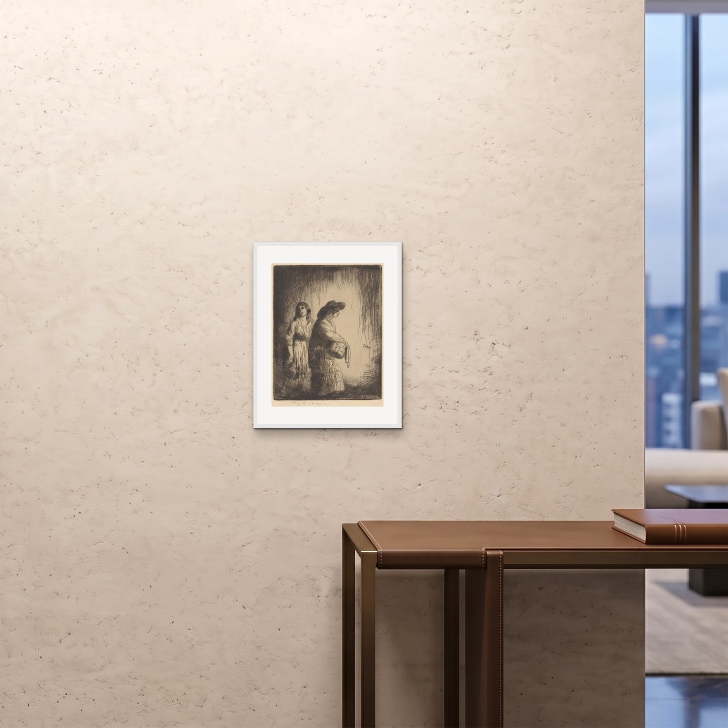 Orlonzo - FRAMED PRINT WHITE 16x2040x50cm ROOM