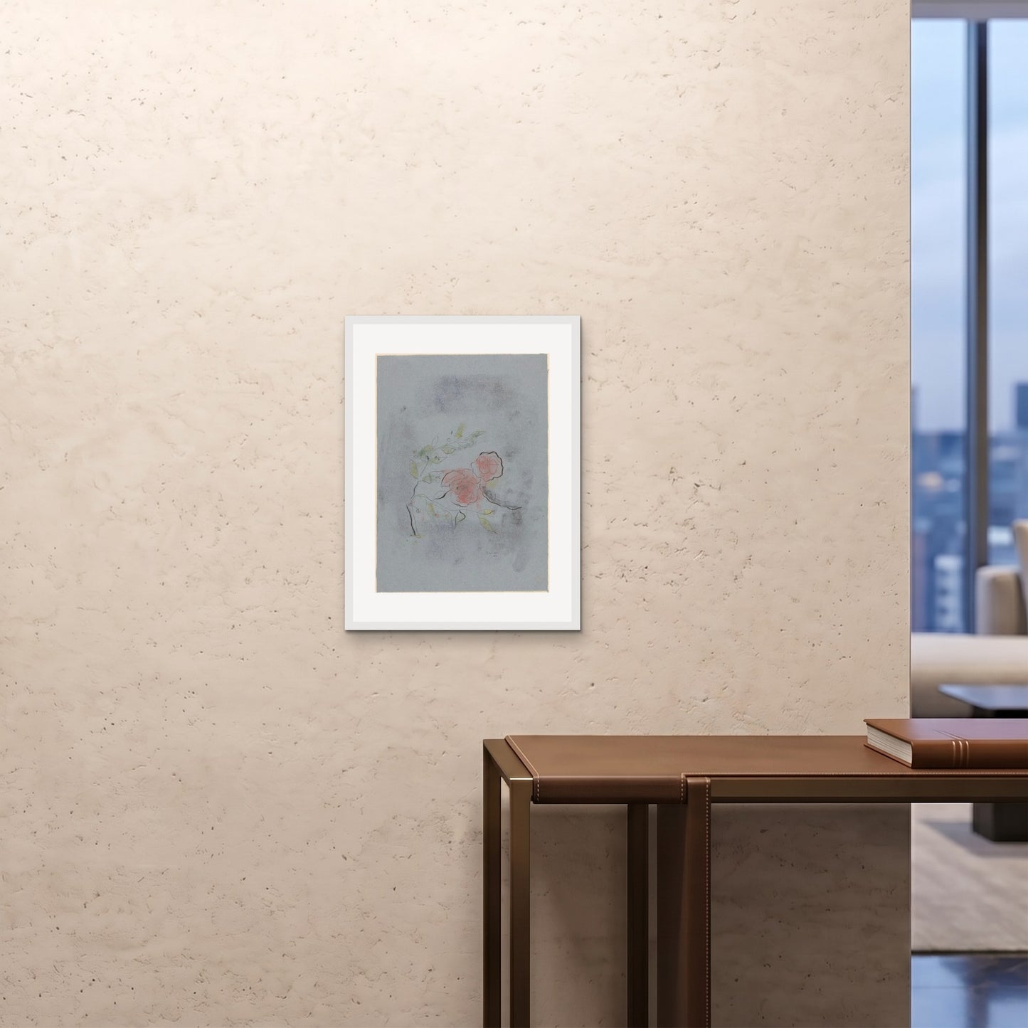 Orlonzo - FRAMED PRINT WHITE 18x2445x60cm ROOM