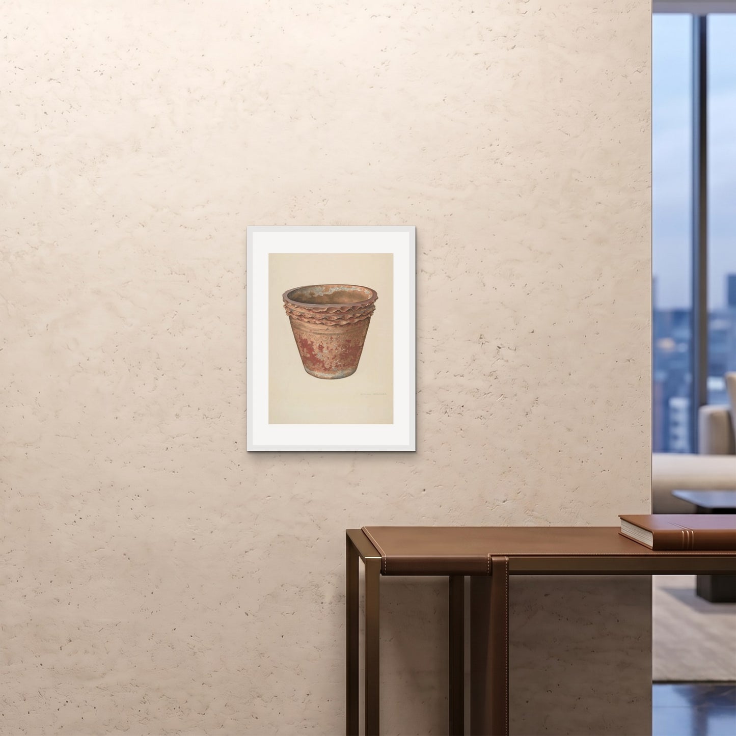 Orlonzo - FRAMED PRINT WHITE 18x2445x60cm ROOM
