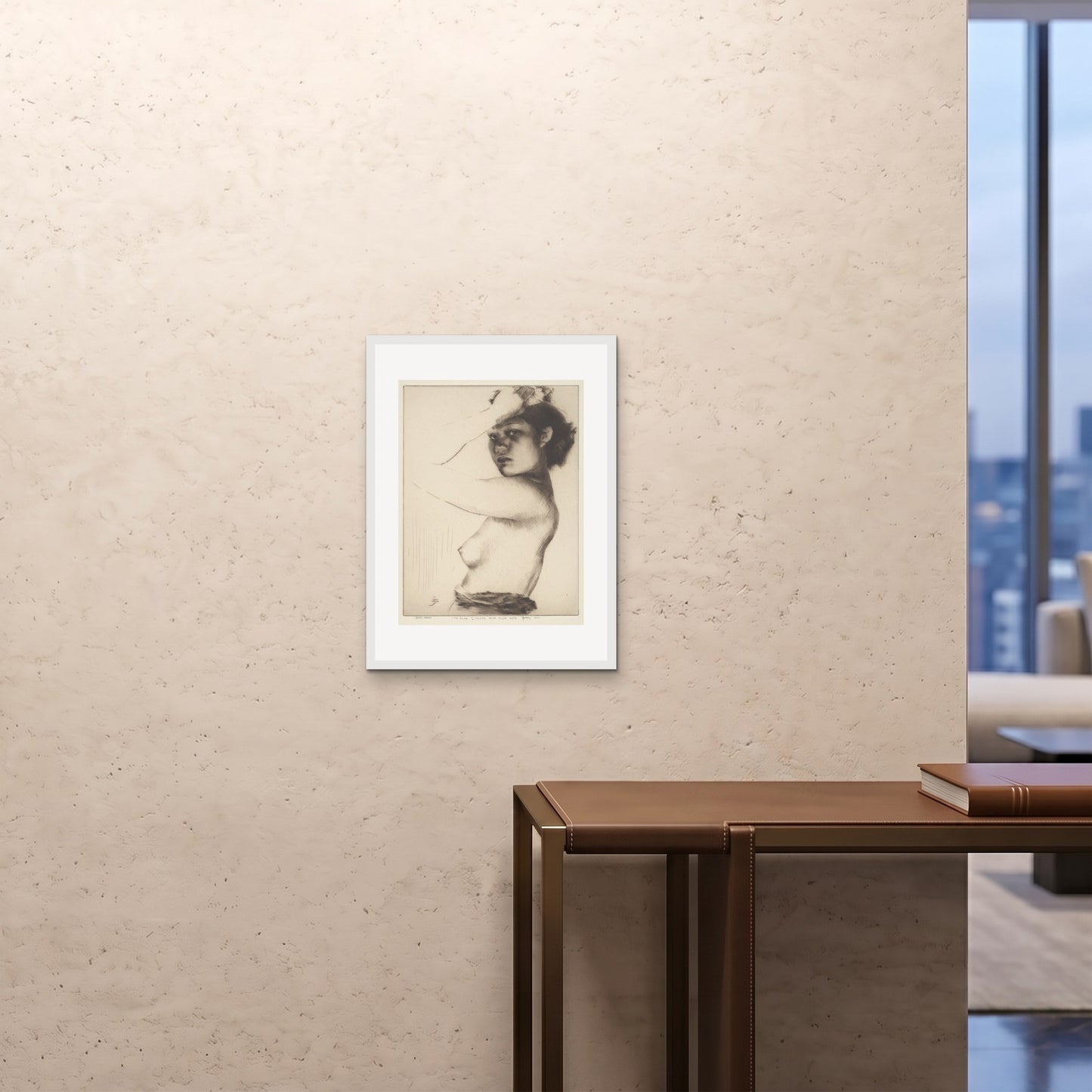 Orlonzo - FRAMED PRINT WHITE 18x2445x60cm ROOM