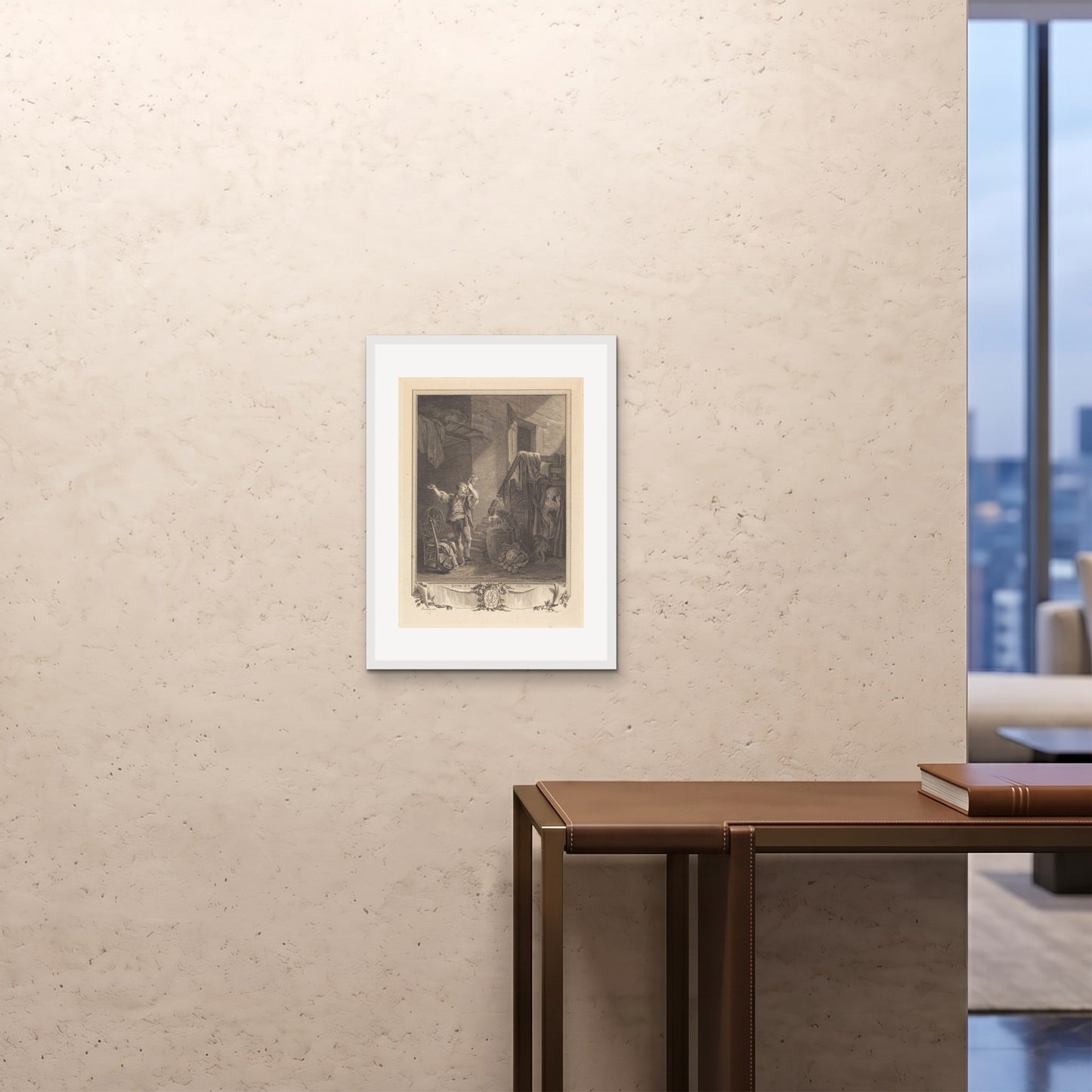Orlonzo - FRAMED PRINT WHITE 18x2445x60cm ROOM