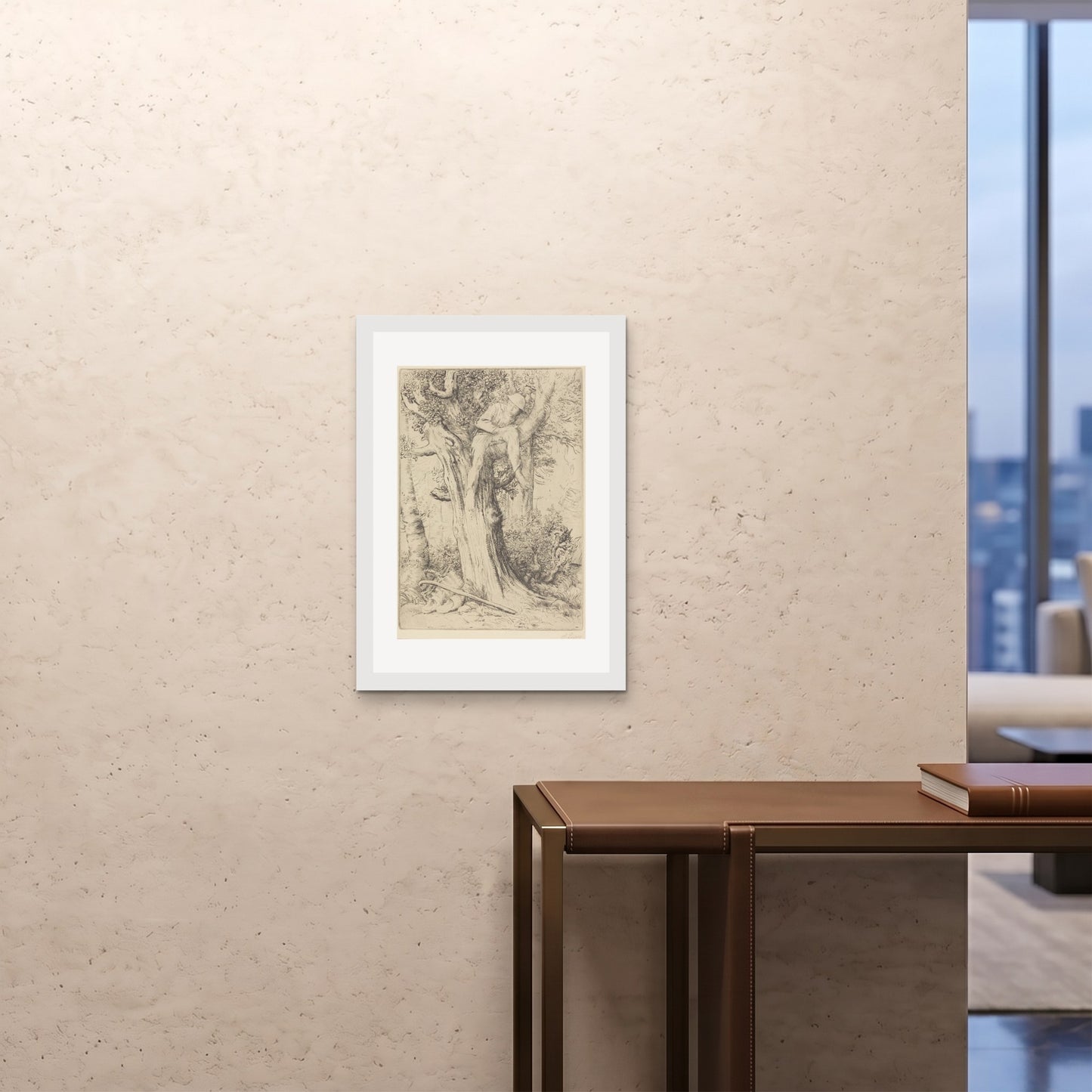 Orlonzo - FRAMED PRINT WHITE 20x2850x70cm ROOM