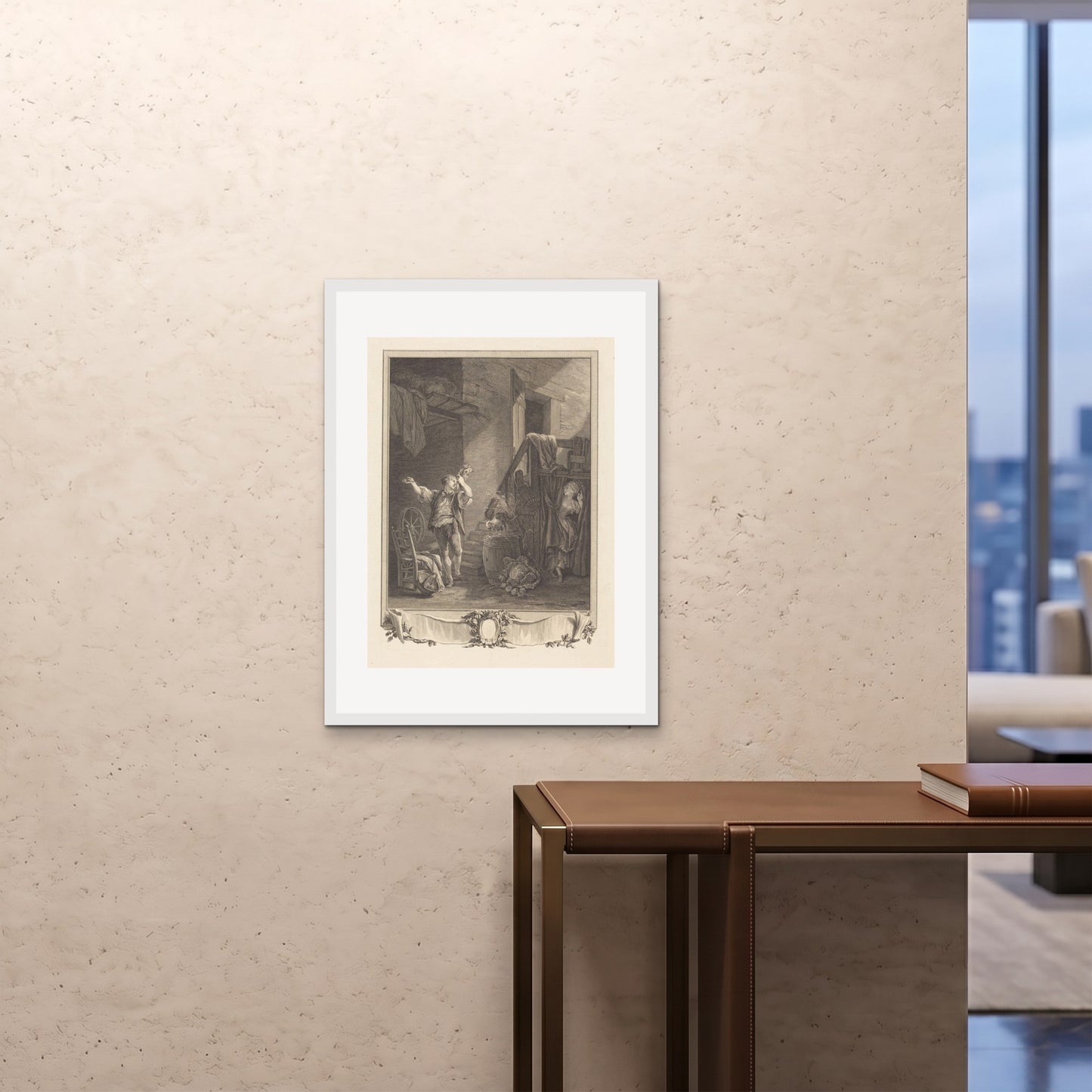 Orlonzo - FRAMED PRINT WHITE 24x3260x80cm ROOM
