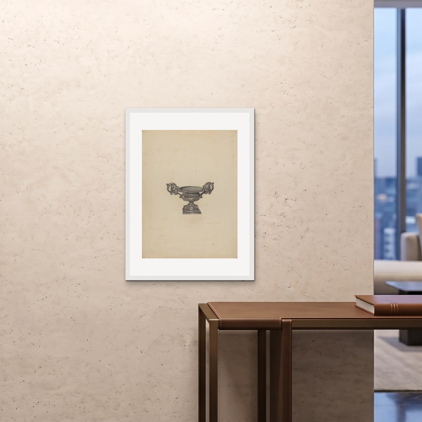 Orlonzo - FRAMED PRINT WHITE 24x3260x80cm ROOM