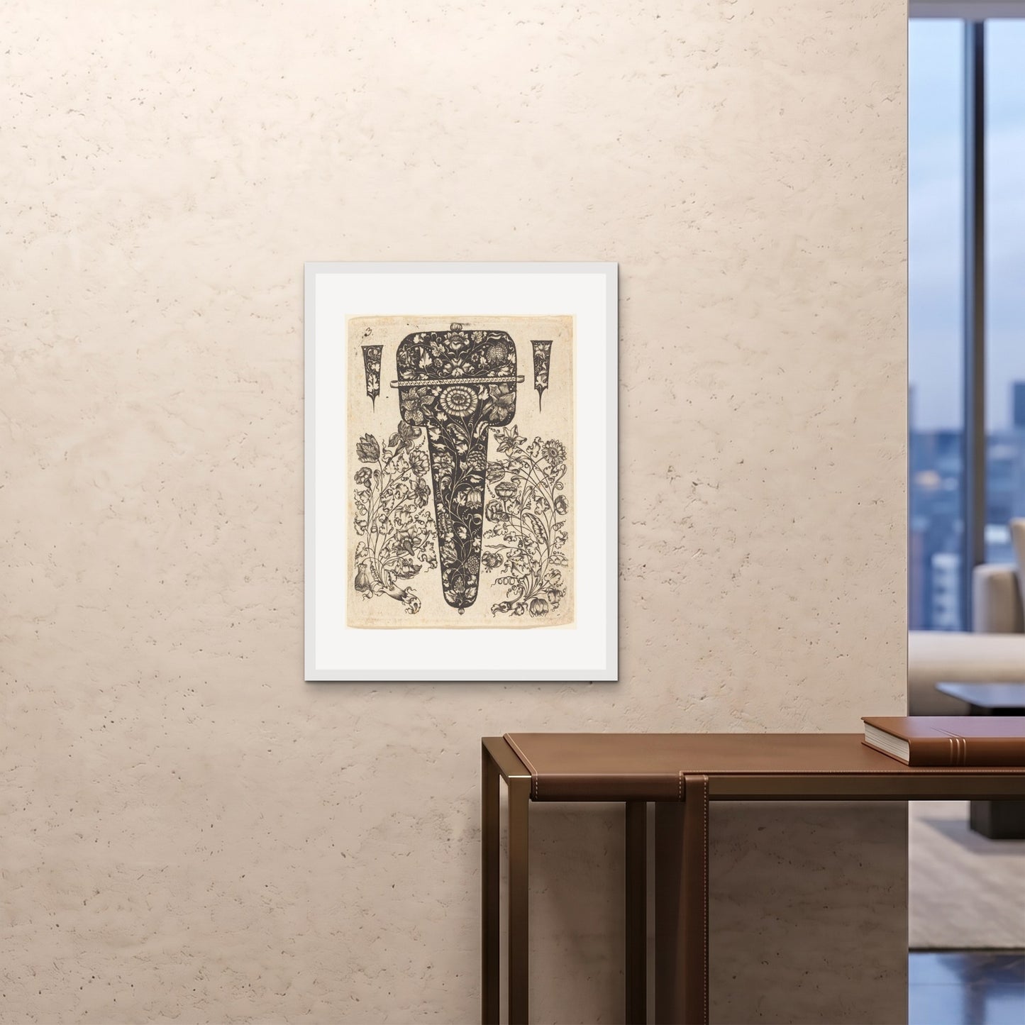 Orlonzo - FRAMED PRINT WHITE 24x3260x80cm ROOM