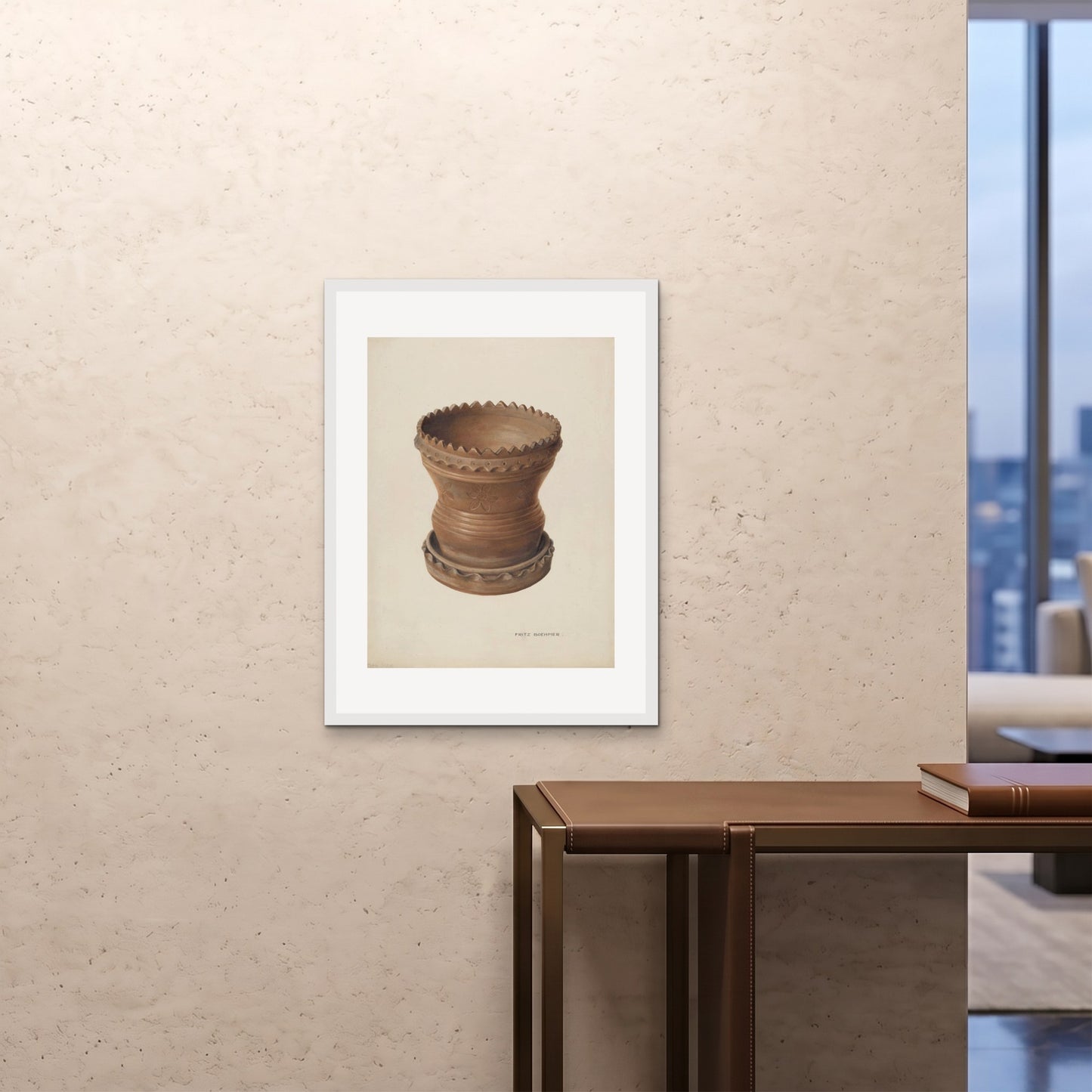 Orlonzo - FRAMED PRINT WHITE 24x3260x80cm ROOM