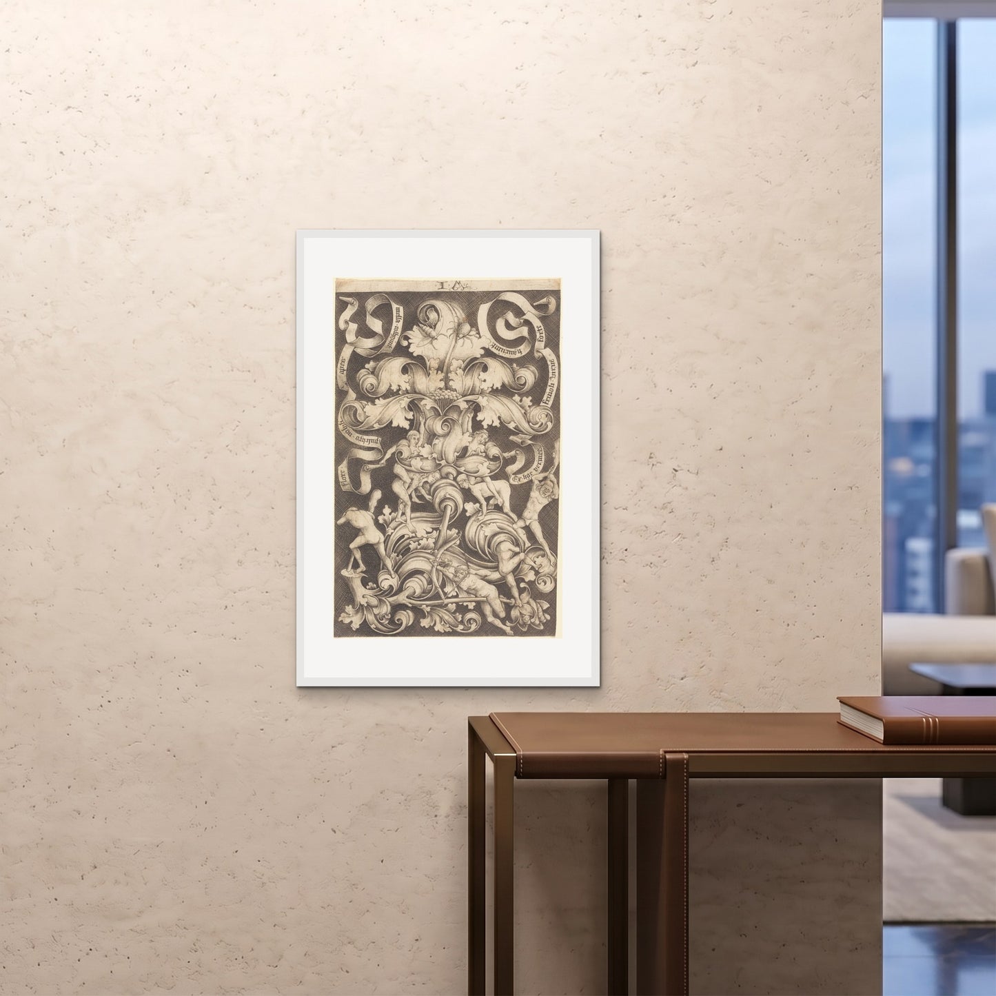 Orlonzo - FRAMED PRINT WHITE 24x3660x90cm ROOM