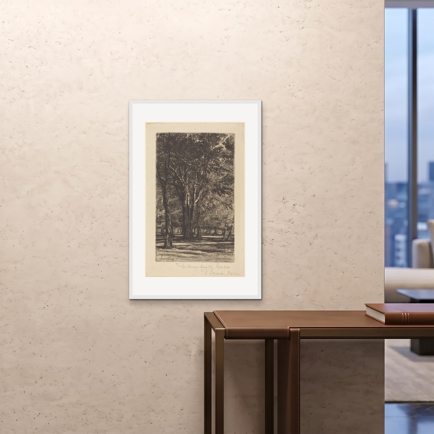Orlonzo - FRAMED PRINT WHITE 24x3660x90cm ROOM
