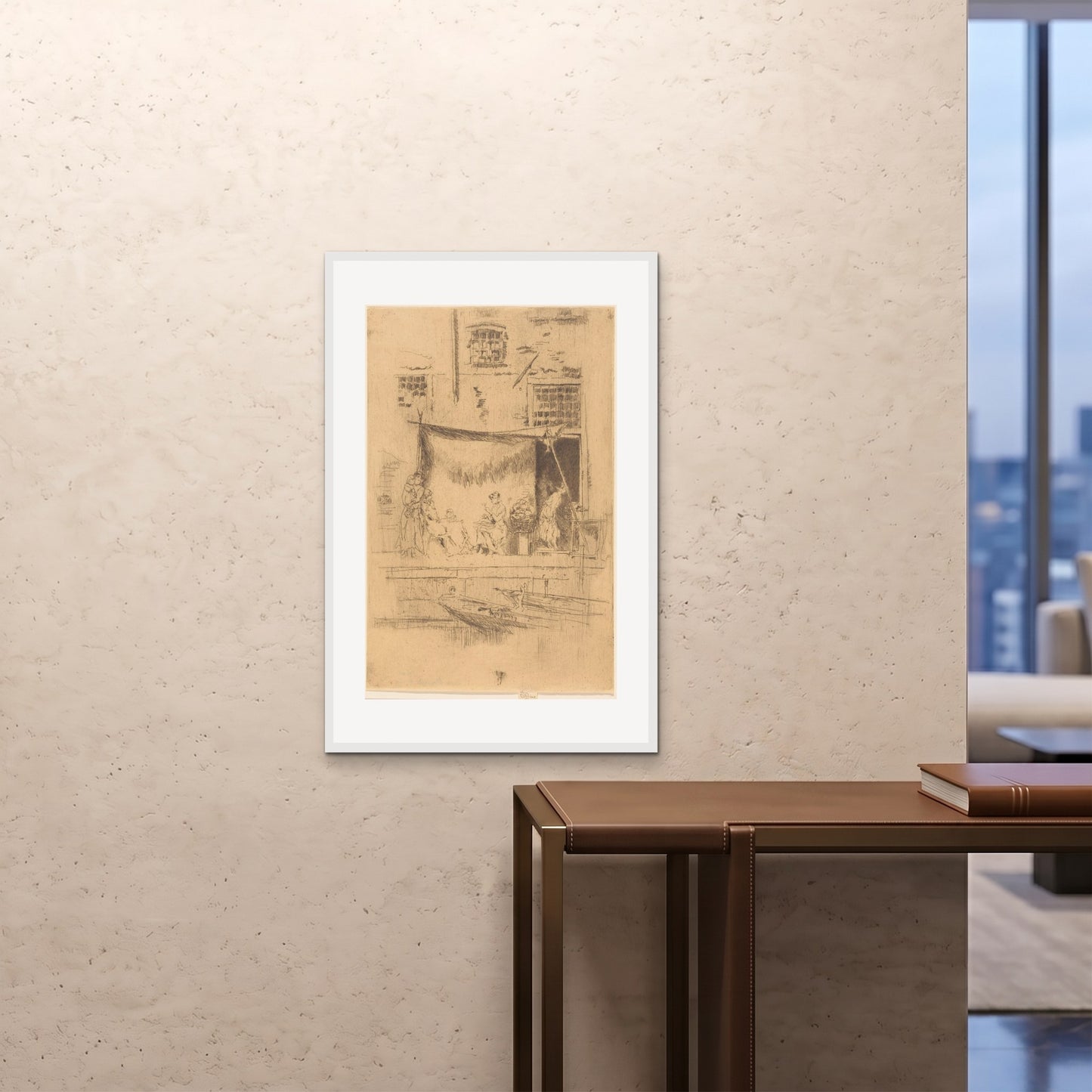 Orlonzo - FRAMED PRINT WHITE 24x3660x90cm ROOM