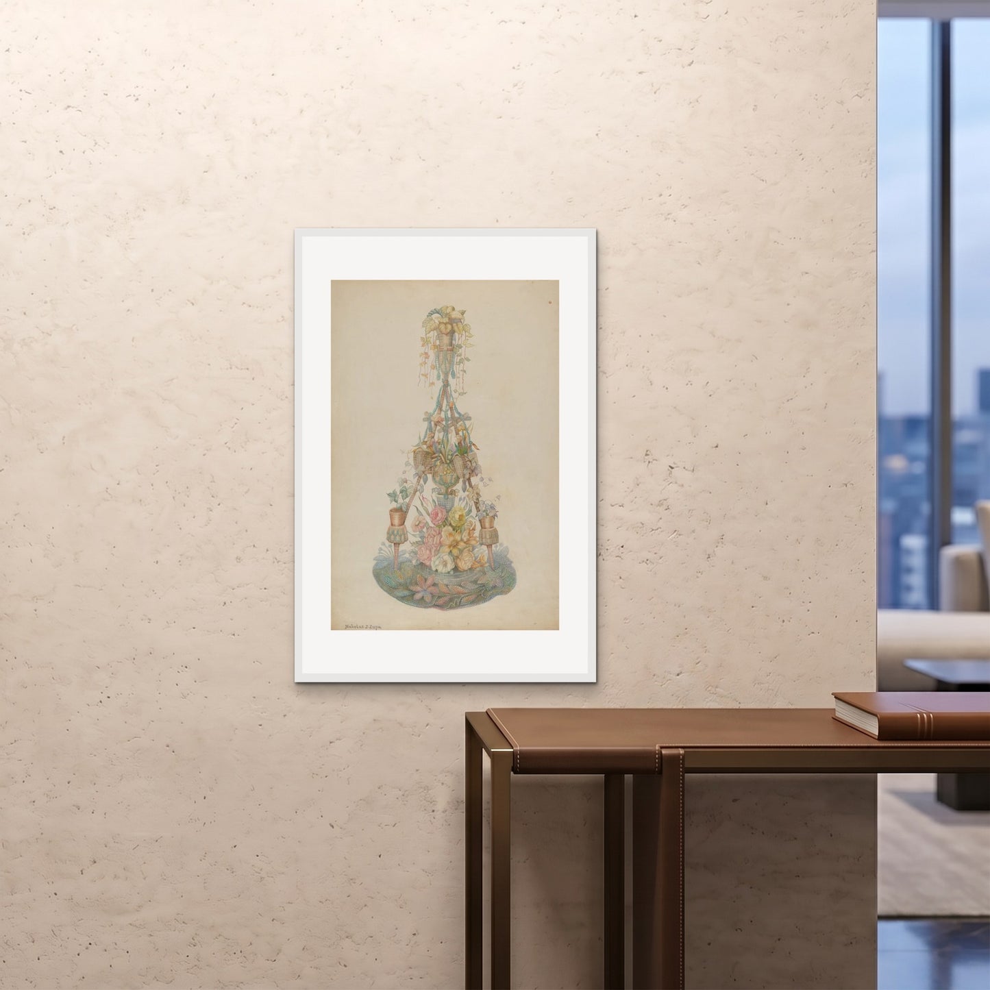 Orlonzo - FRAMED PRINT WHITE 24x3660x90cm ROOM