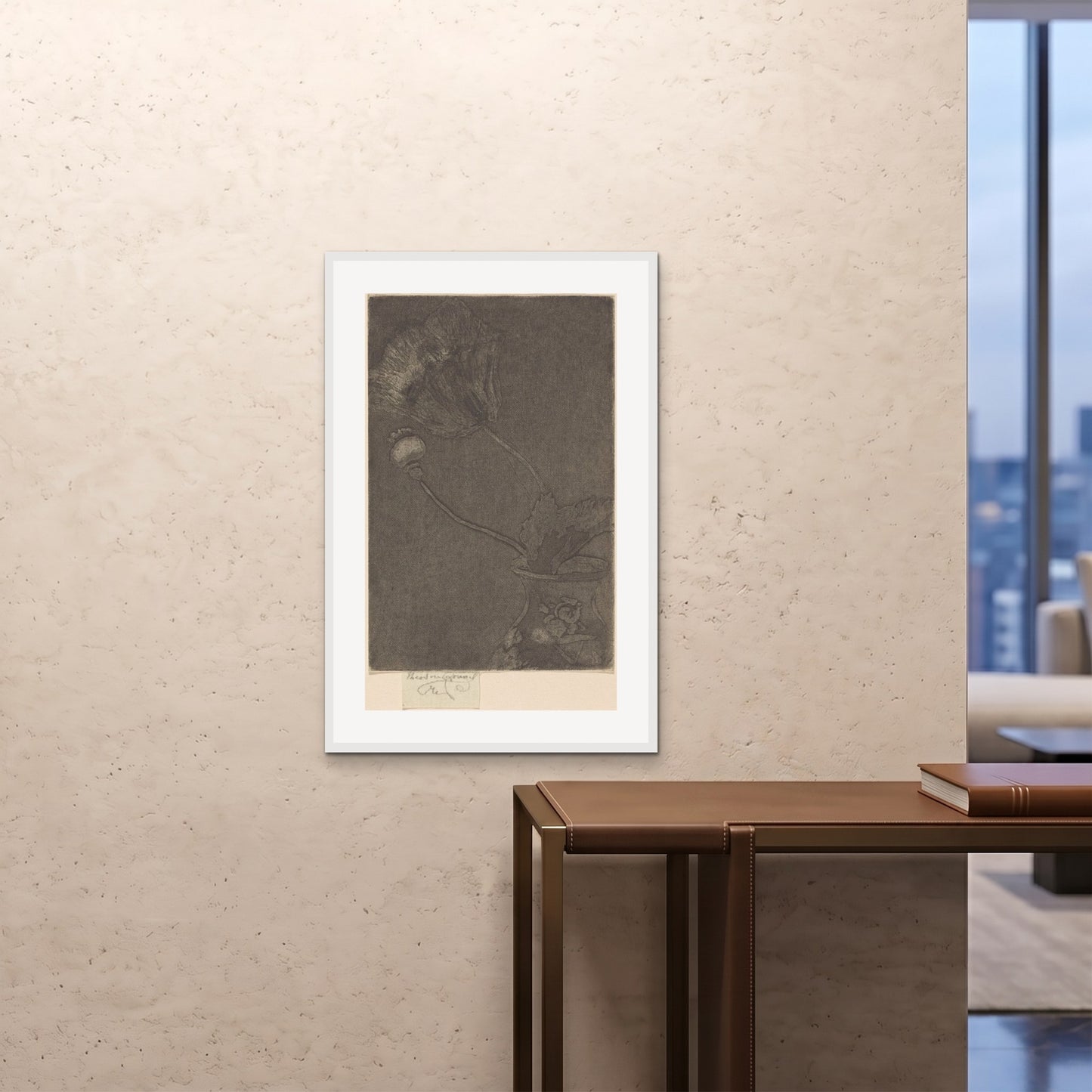 Orlonzo - FRAMED PRINT WHITE 24x3660x90cm ROOM