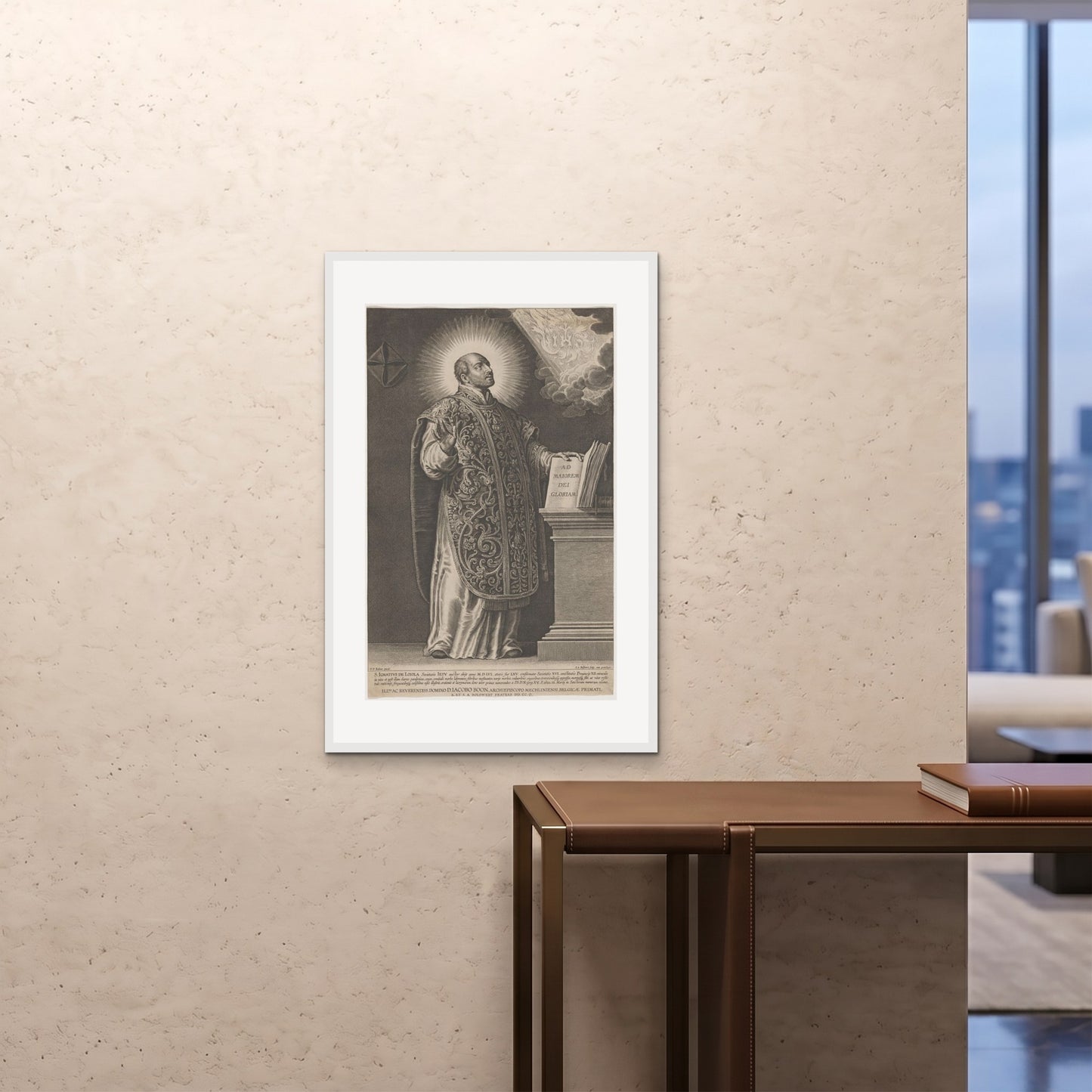 Orlonzo - FRAMED PRINT WHITE 24x3660x90cm ROOM