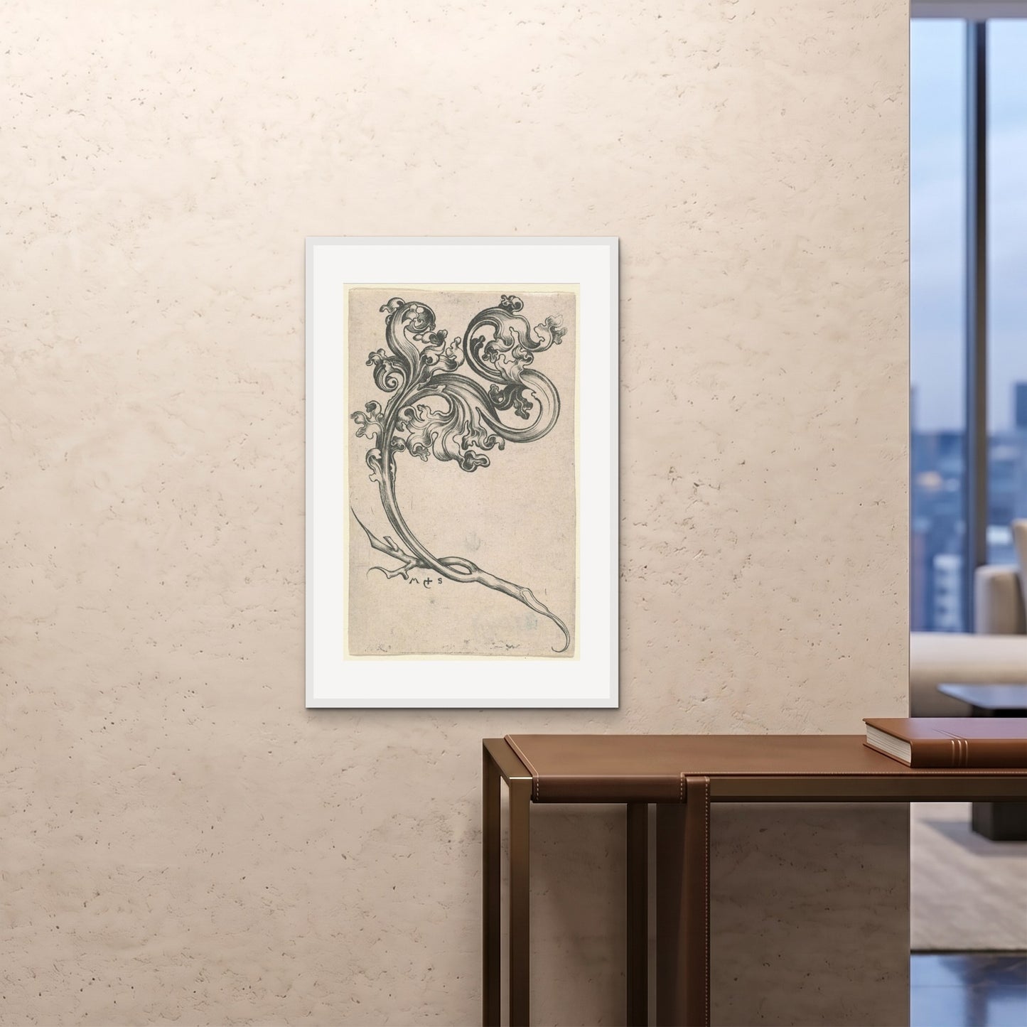 Orlonzo - FRAMED PRINT WHITE 24x3660x90cm ROOM