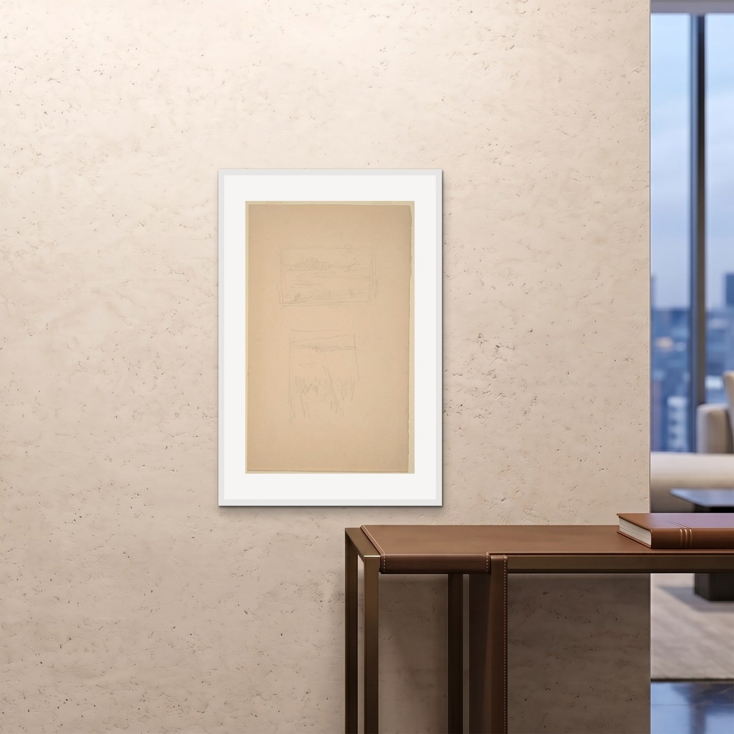 Orlonzo - FRAMED PRINT WHITE 24x3660x90cm ROOM