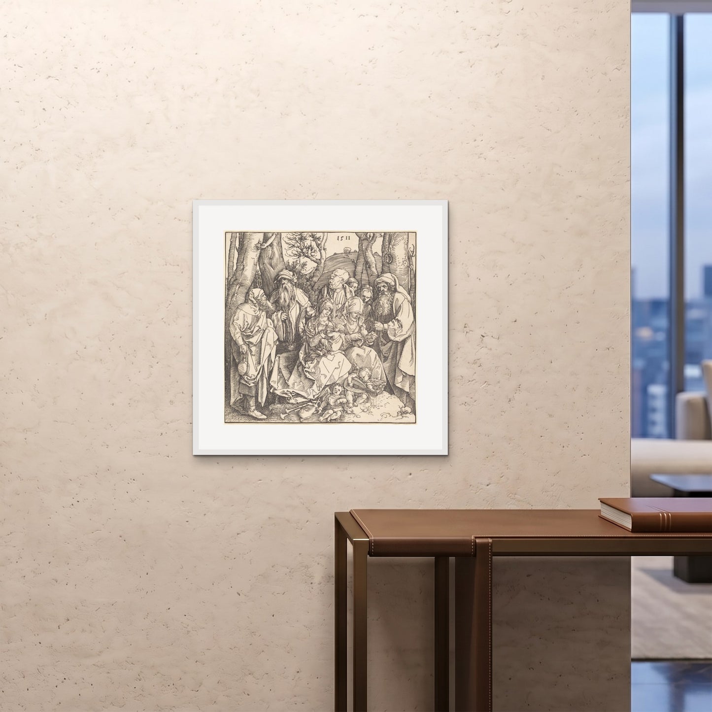 Orlonzo - FRAMED PRINT WHITE 28x2870x70cm ROOM
