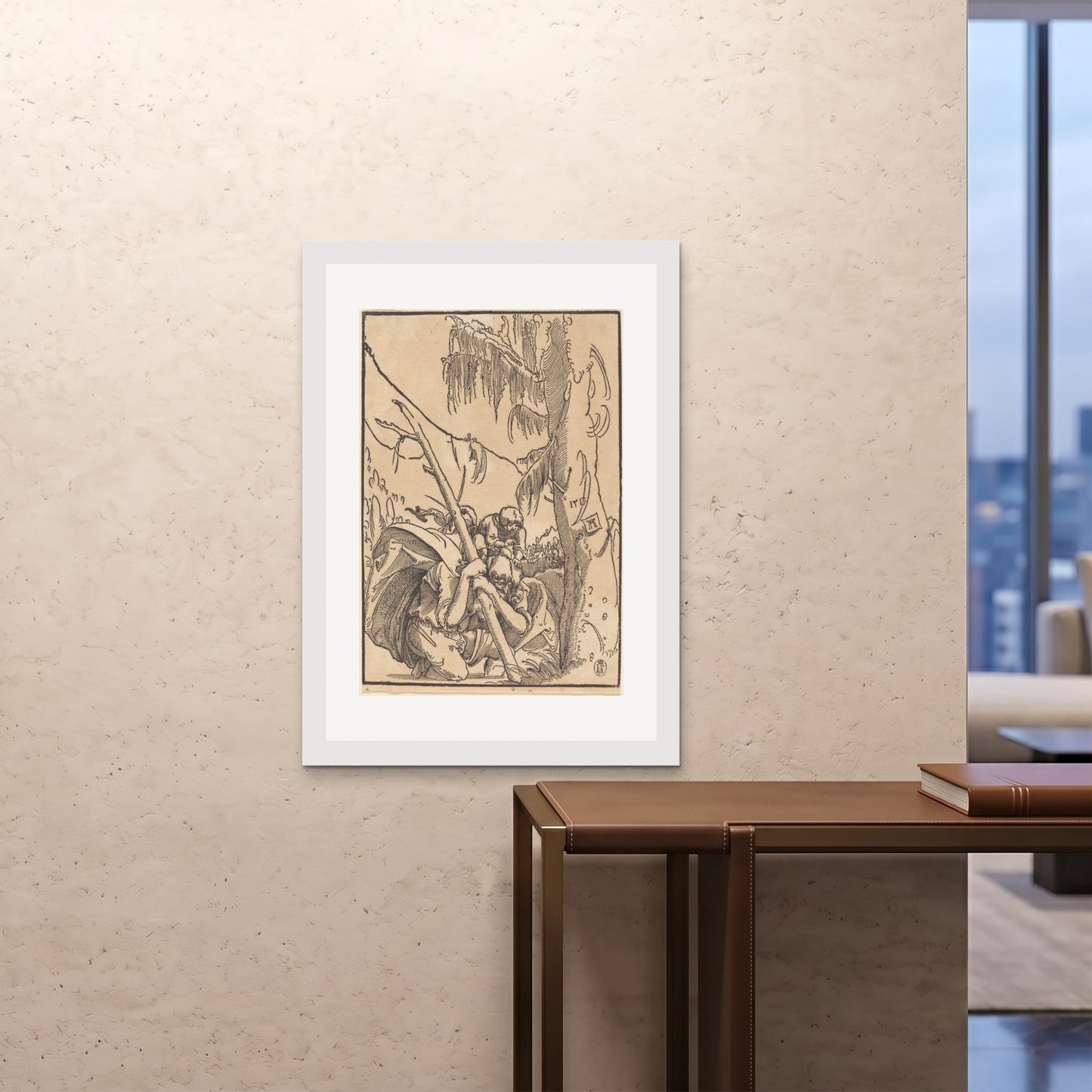 Orlonzo - FRAMED PRINT WHITE 28x4070x100cm ROOM