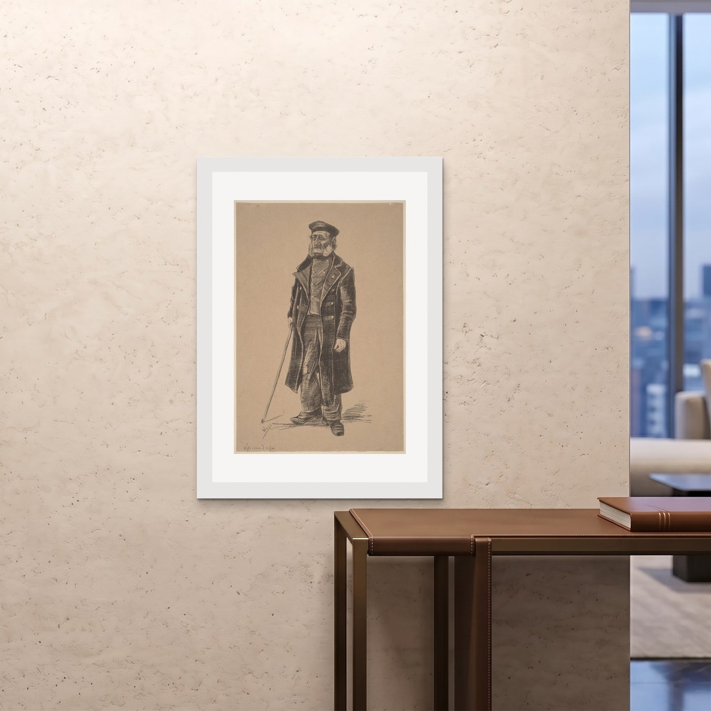 Orlonzo - FRAMED PRINT WHITE 28x4070x100cm ROOM