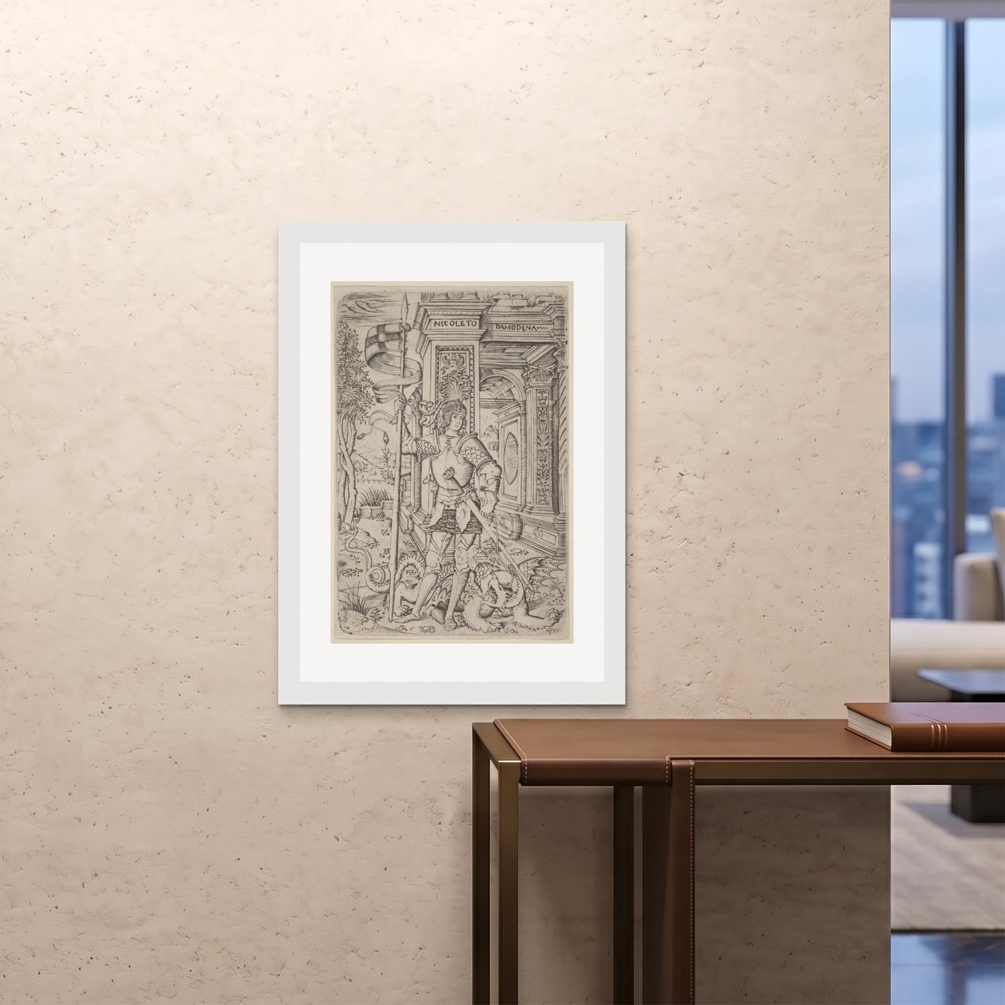 Orlonzo - FRAMED PRINT WHITE 28x4070x100cm ROOM