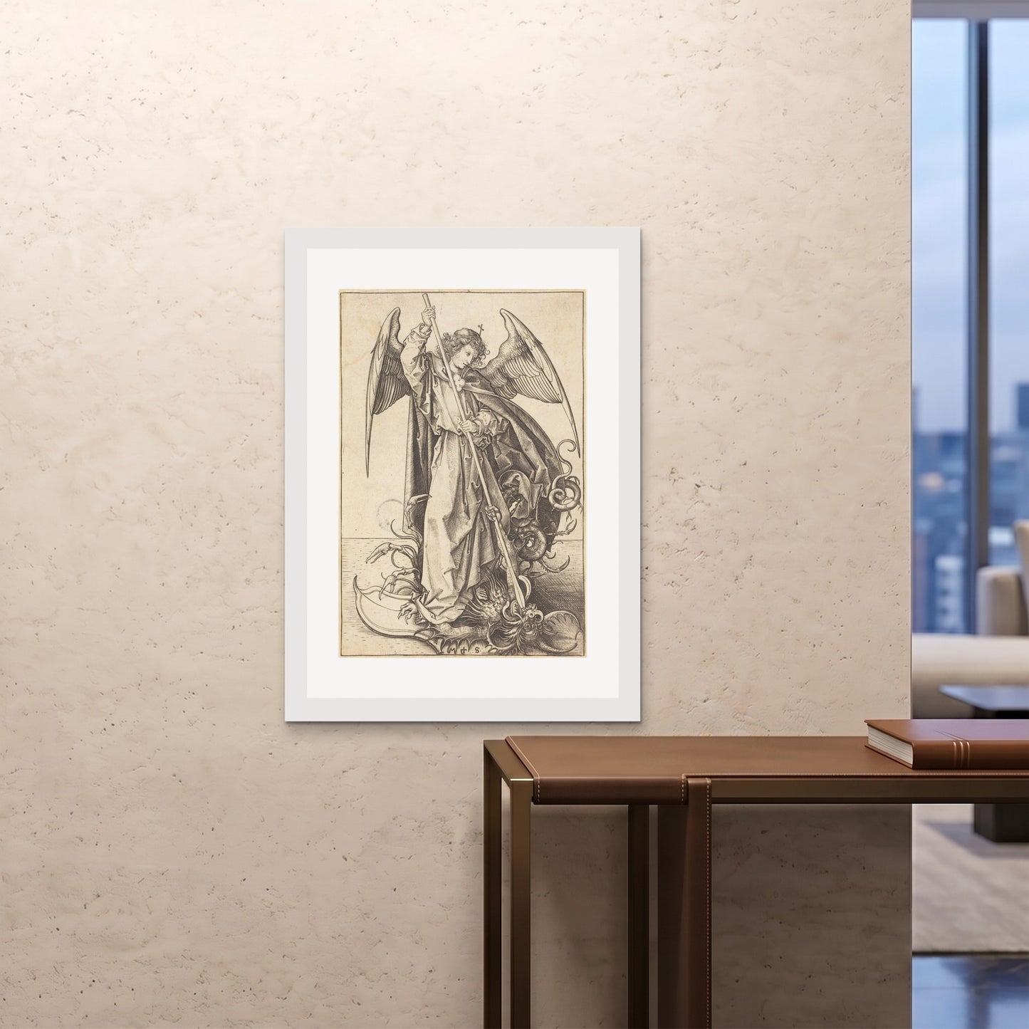 Orlonzo - FRAMED PRINT WHITE 28x4070x100cm ROOM