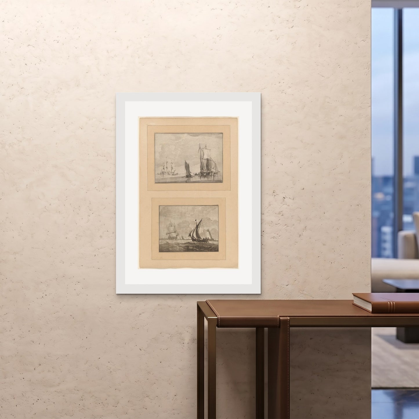 Orlonzo - FRAMED PRINT WHITE 28x4070x100cm ROOM