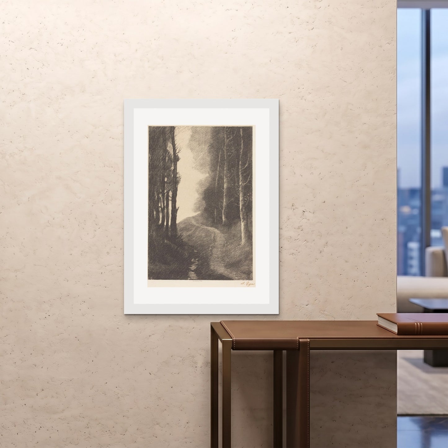 Orlonzo - FRAMED PRINT WHITE 28x4070x100cm ROOM